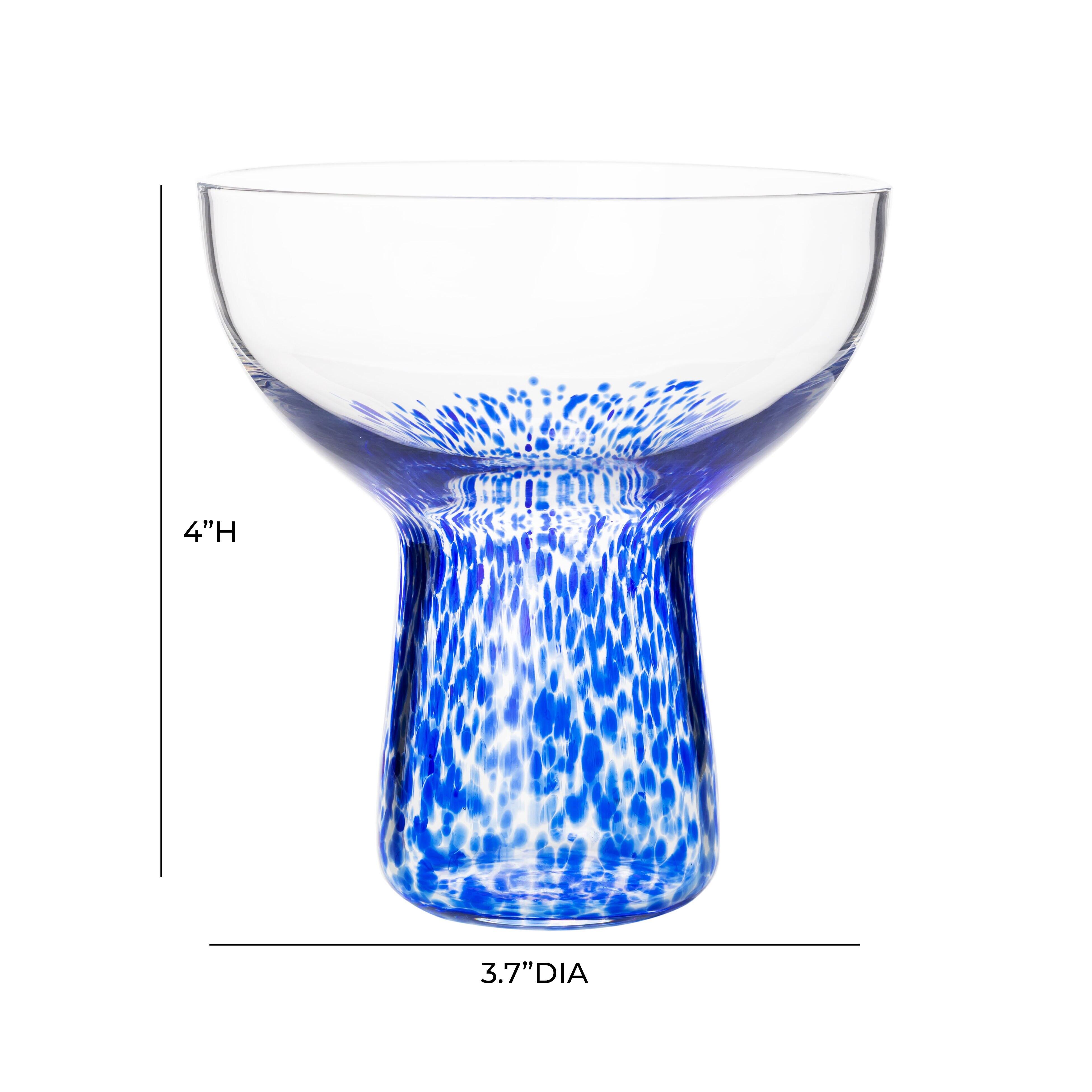 TOV Furniture Dottie Cocktail Glass (Set of 4), Blue, large