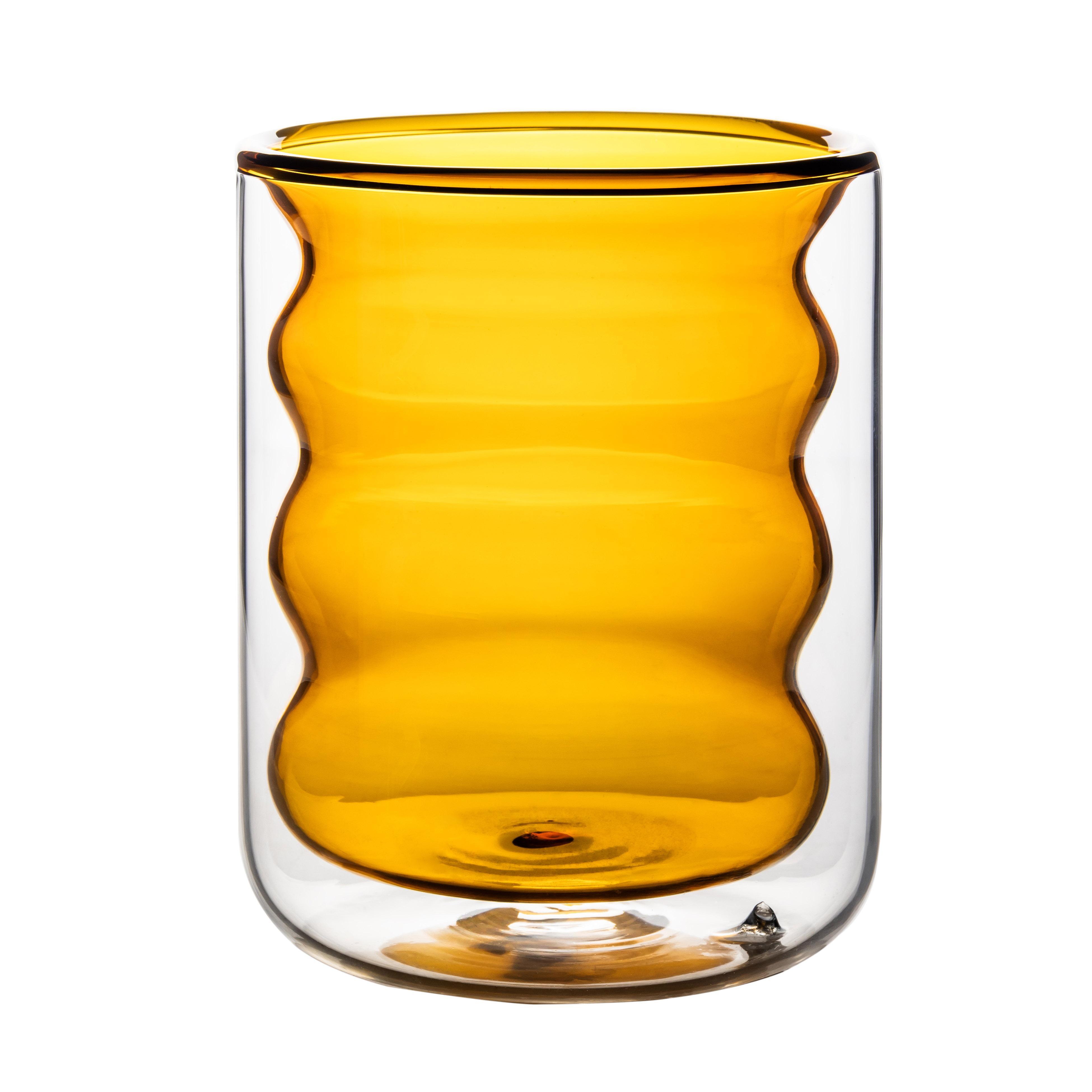 TOV Furniture Waves Water Glass (Set of 4), Amber, large