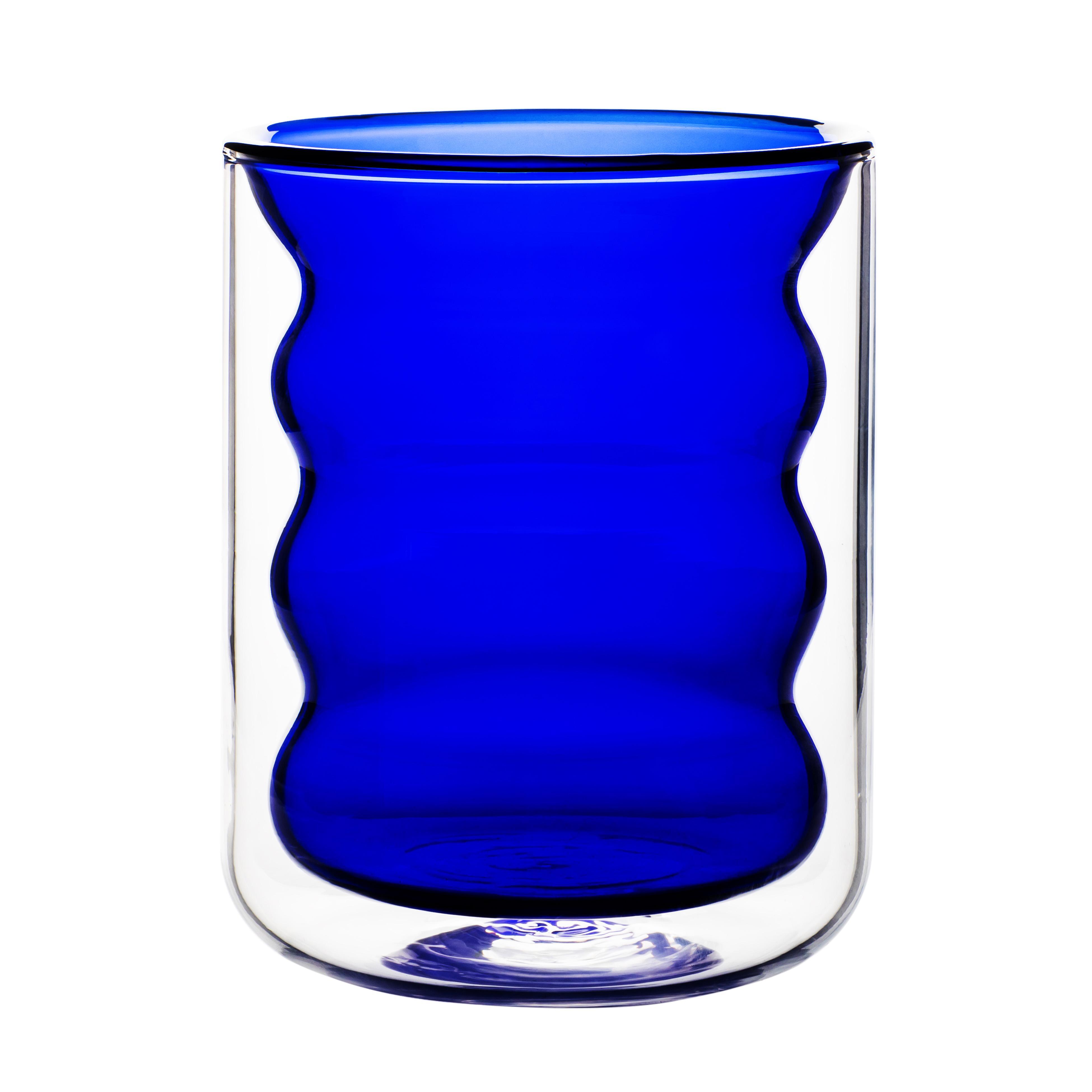 TOV Furniture Waves Water Glass (Set of 4), Blue, large