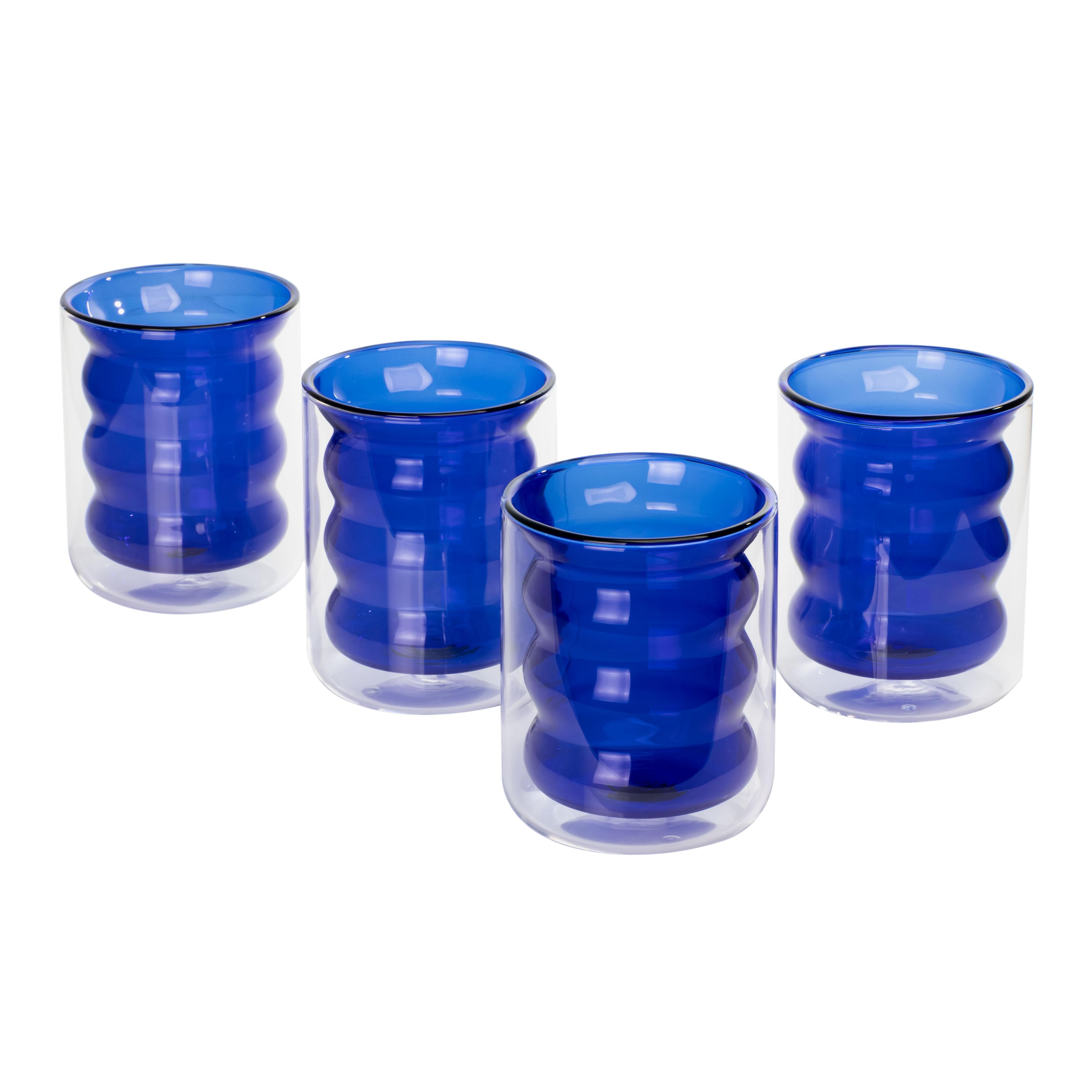 TOV Furniture Waves Water Glass (Set of 4), Blue, large