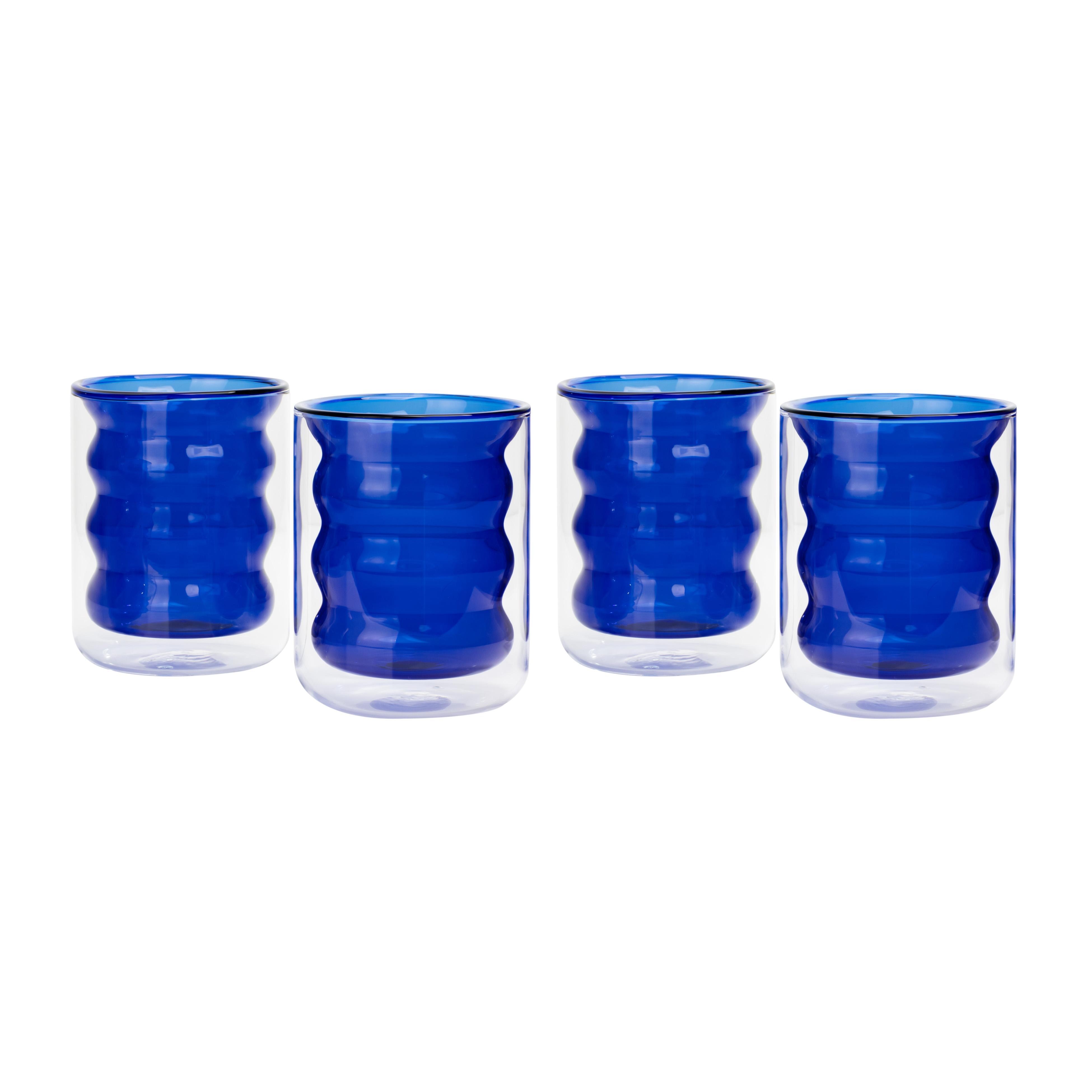 TOV Furniture Waves Water Glass (Set of 4), Blue, large