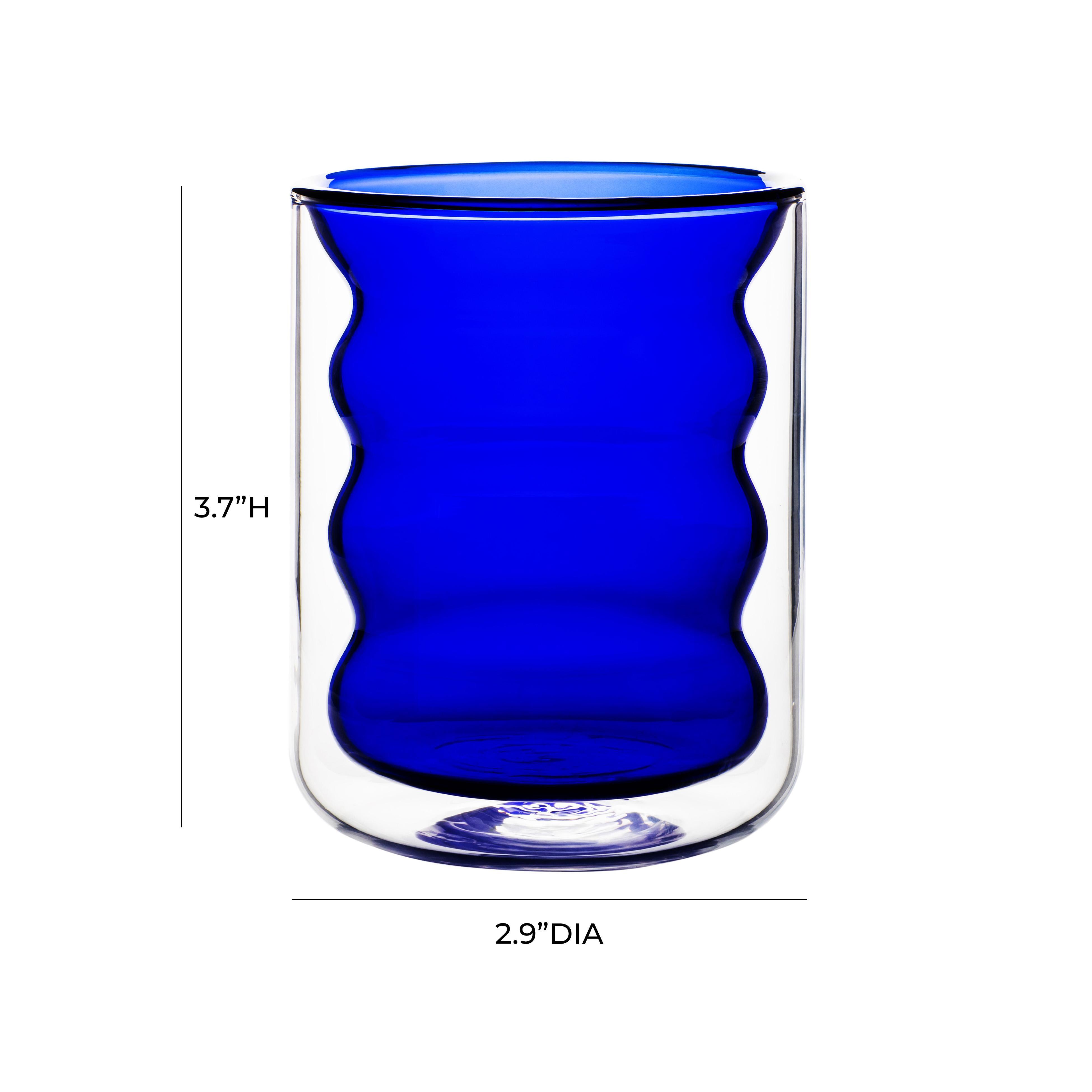 TOV Furniture Waves Water Glass (Set of 4), Blue, large