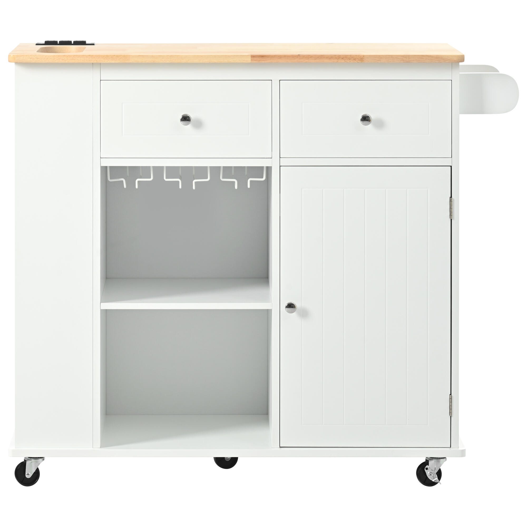 Dovelina Zenyra Kitchen Island, White, large