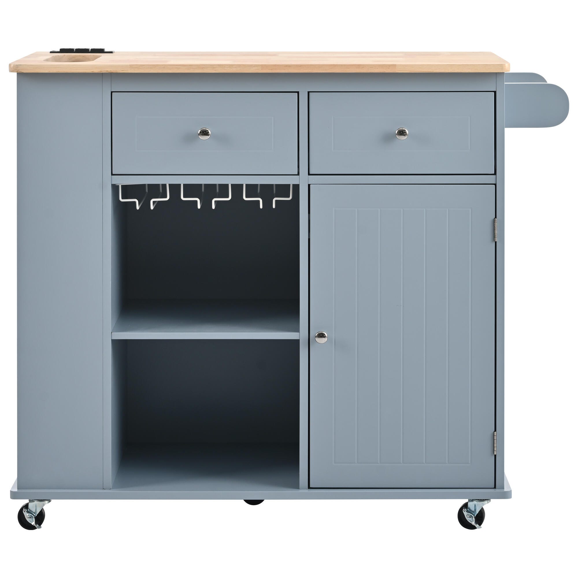 Dovelina Zenyra Kitchen Island, Blue, large