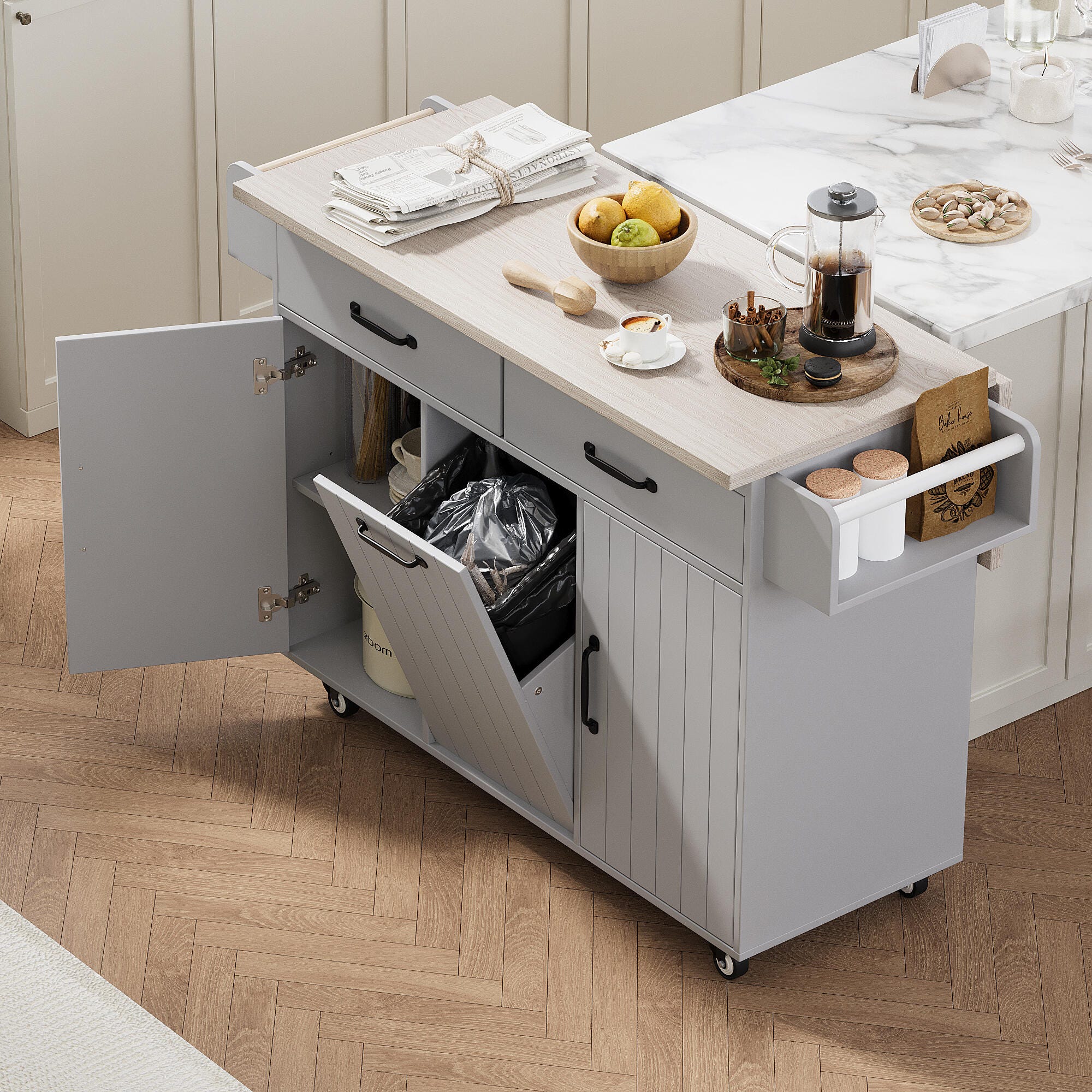 Dovelina Zenyra Kitchen Island with Storage Cabinet | Ashley