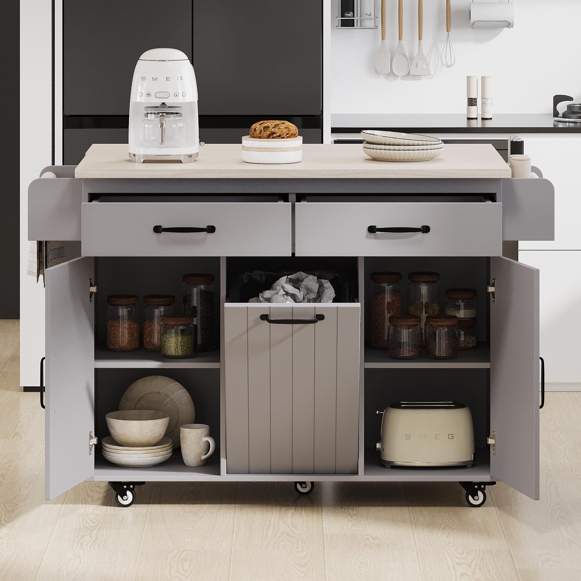 Dovelina Zenyra Kitchen Island with Storage Cabinet | Ashley