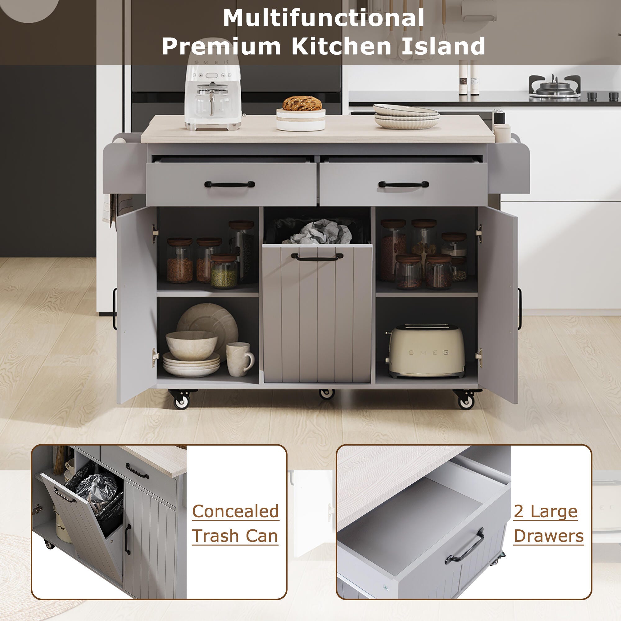 Dovelina Zenyra Kitchen Island with Storage Cabinet | Ashley