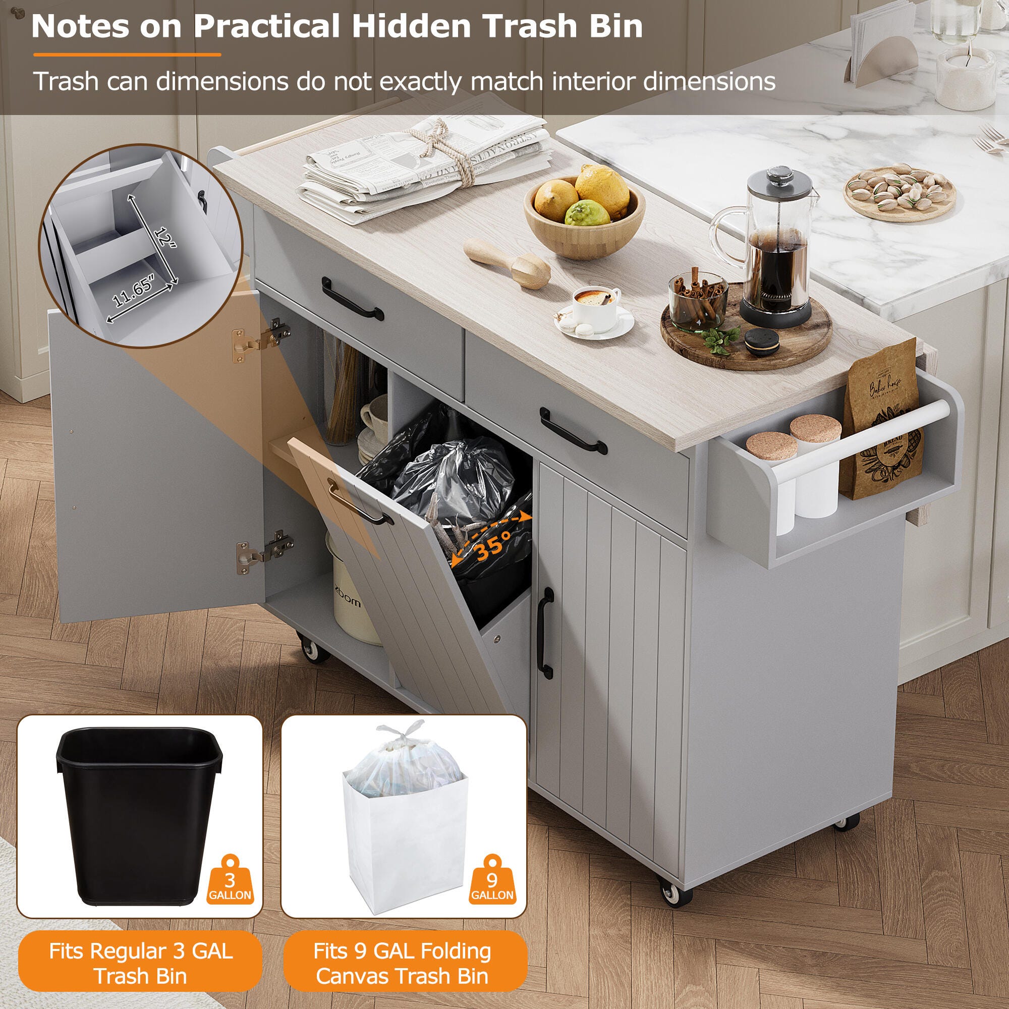 Dovelina Zenyra Kitchen Island with Storage Cabinet | Ashley
