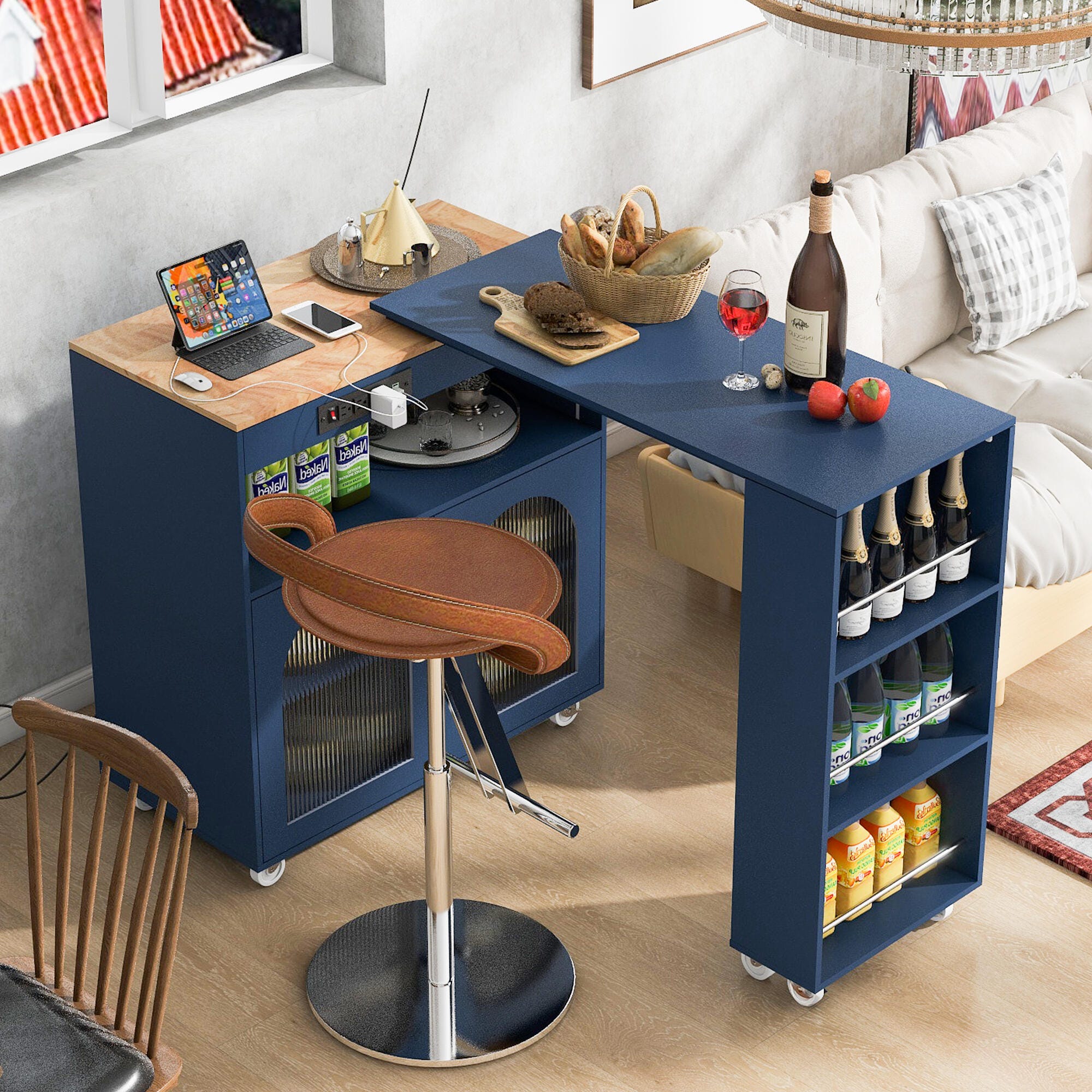 Dovelina Zenyra Kitchen Island With Extended Table | Ashley
