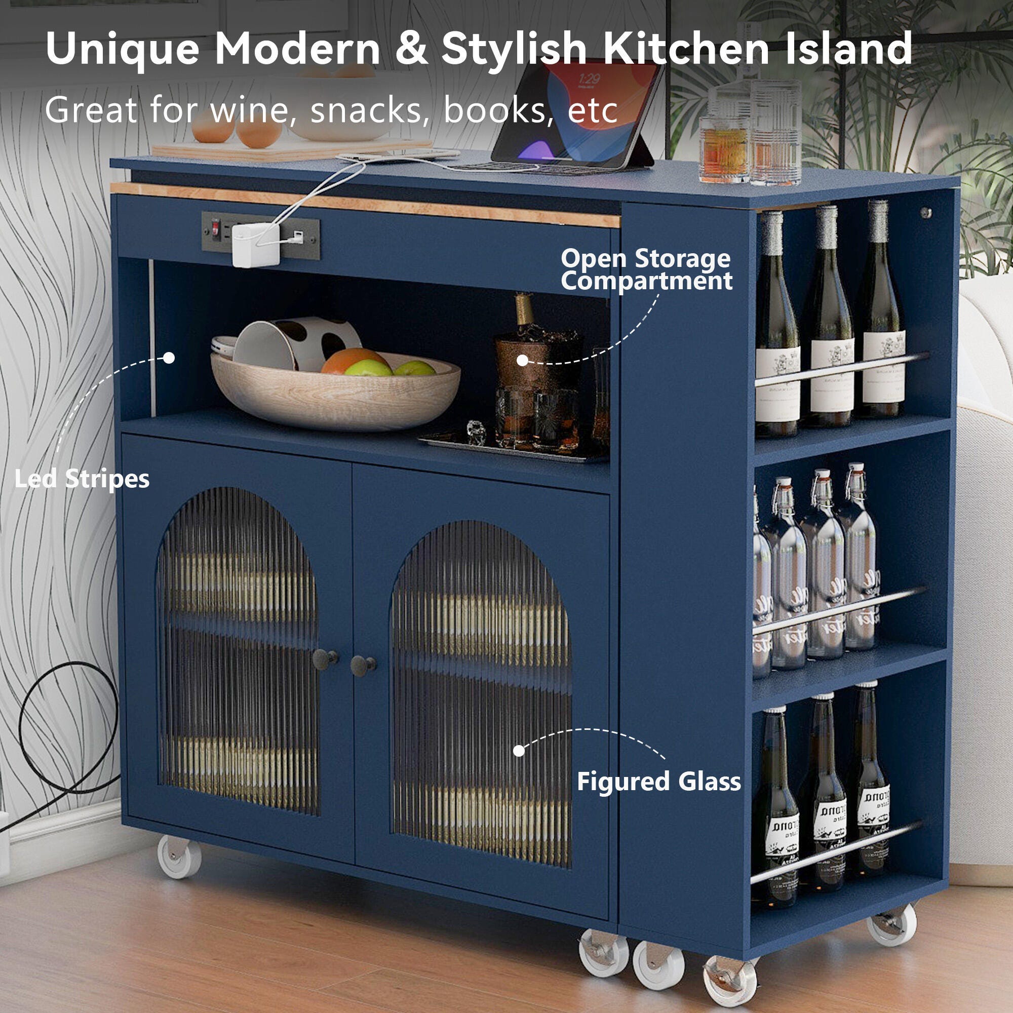 Dovelina Zenyra Kitchen Island With Extended Table | Ashley