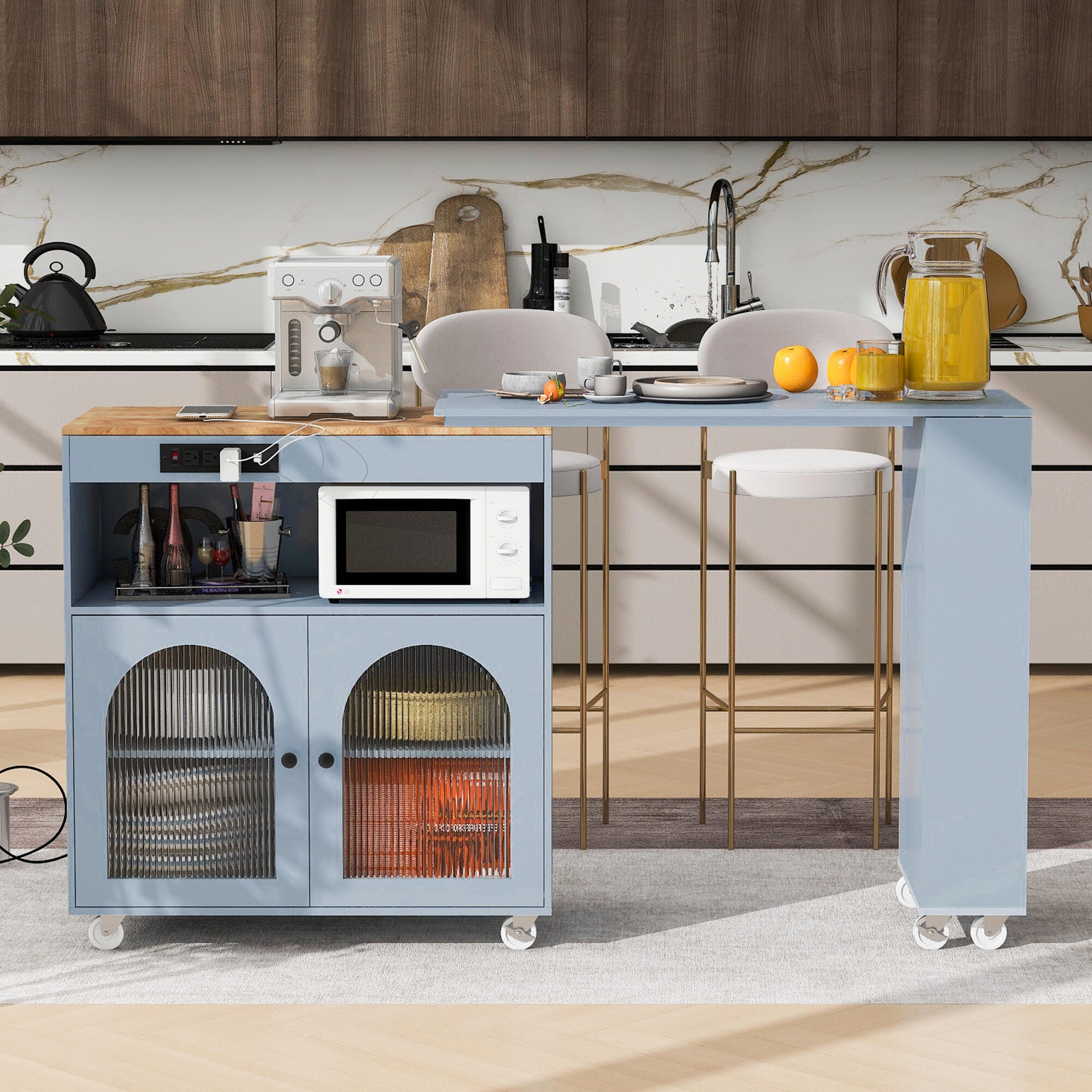 Dovelina Zenyra Kitchen Island With Extended Table | Ashley