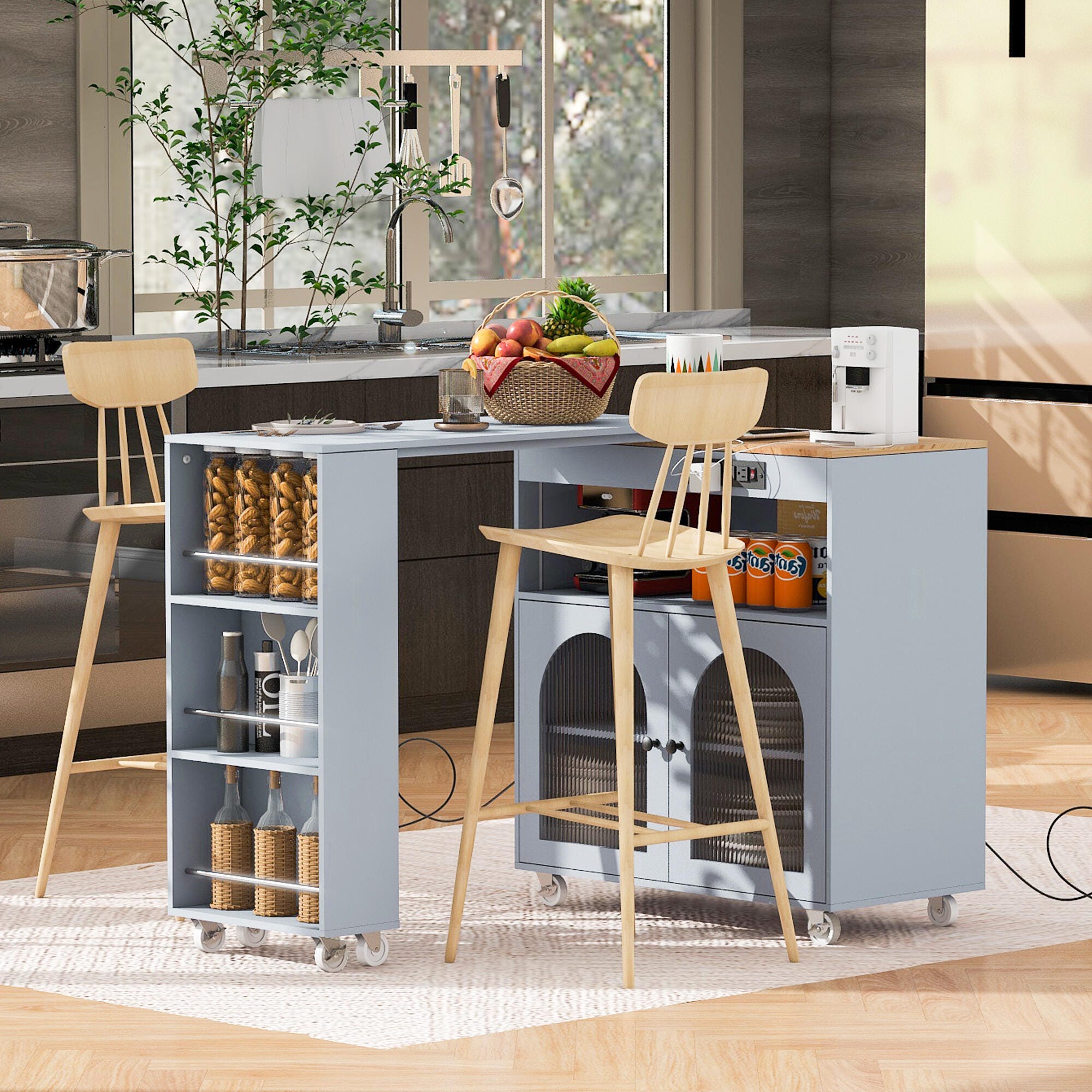 Dovelina Zenyra Kitchen Island With Extended Table | Ashley