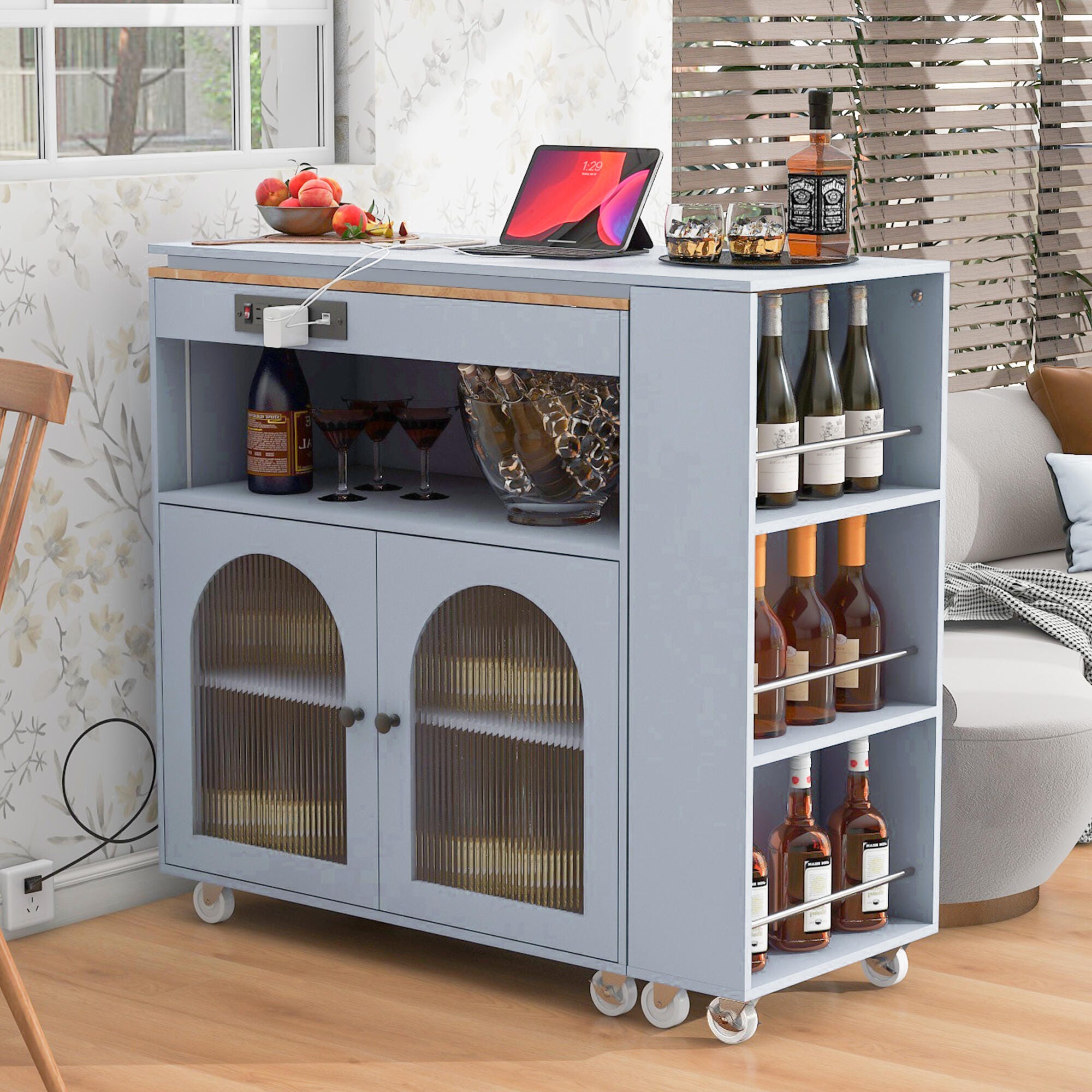 KAHRI キッチンセット Dovelina Zenyra Kitchen Island With Extended Table | Ashley