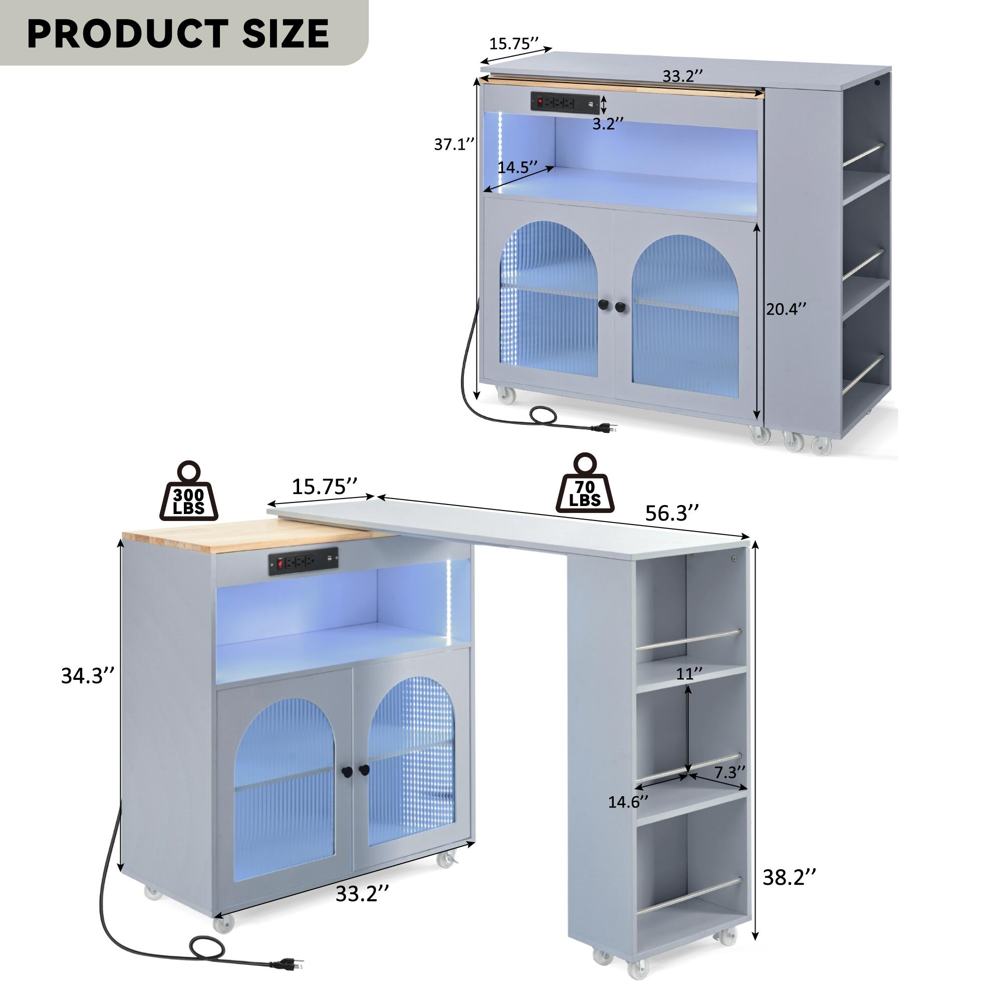 Dovelina Zenyra Kitchen Island With Extended Table | Ashley