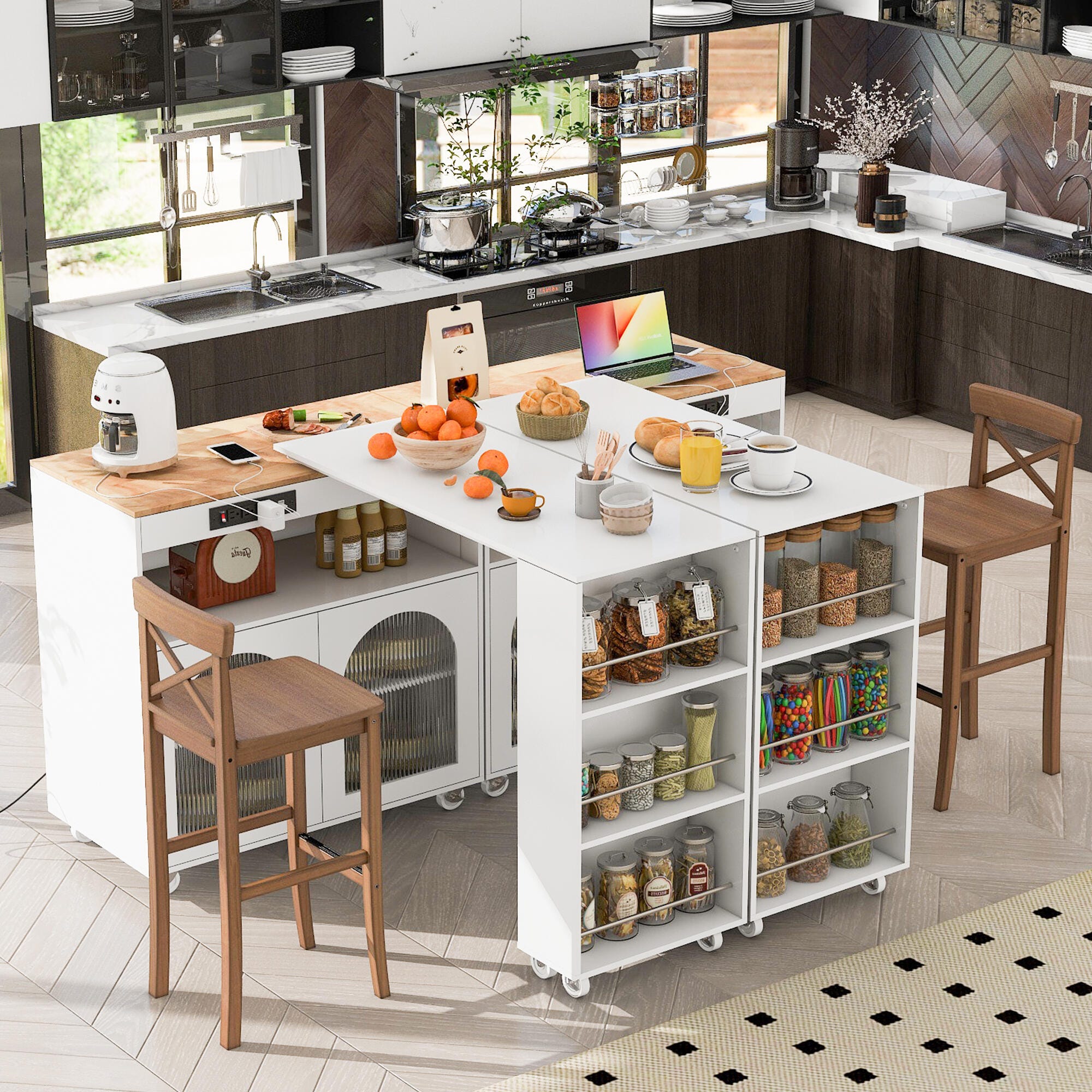 Dovelina Zenyra Kitchen Island With Extended Table | Ashley