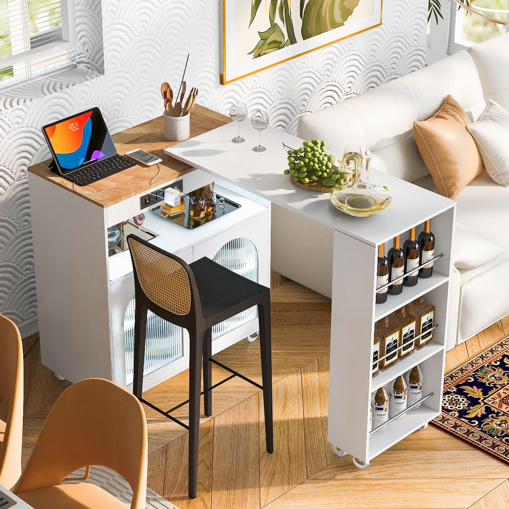 Dovelina Zenyra Kitchen Island With Extended Table | Ashley
