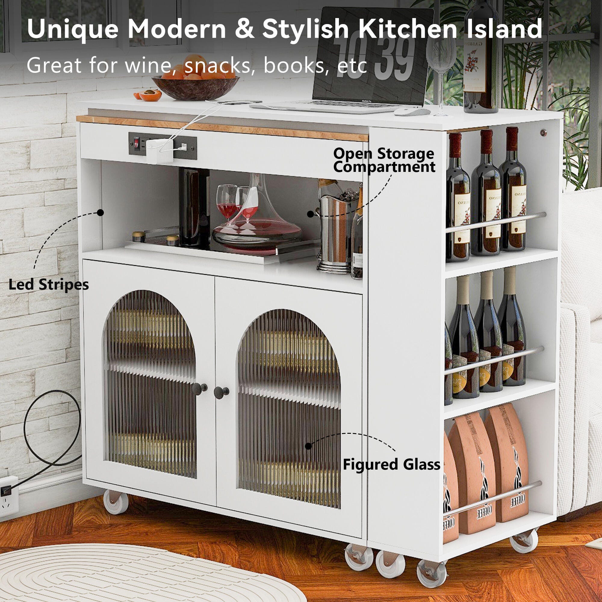 Dovelina Zenyra Kitchen Island With Extended Table | Ashley