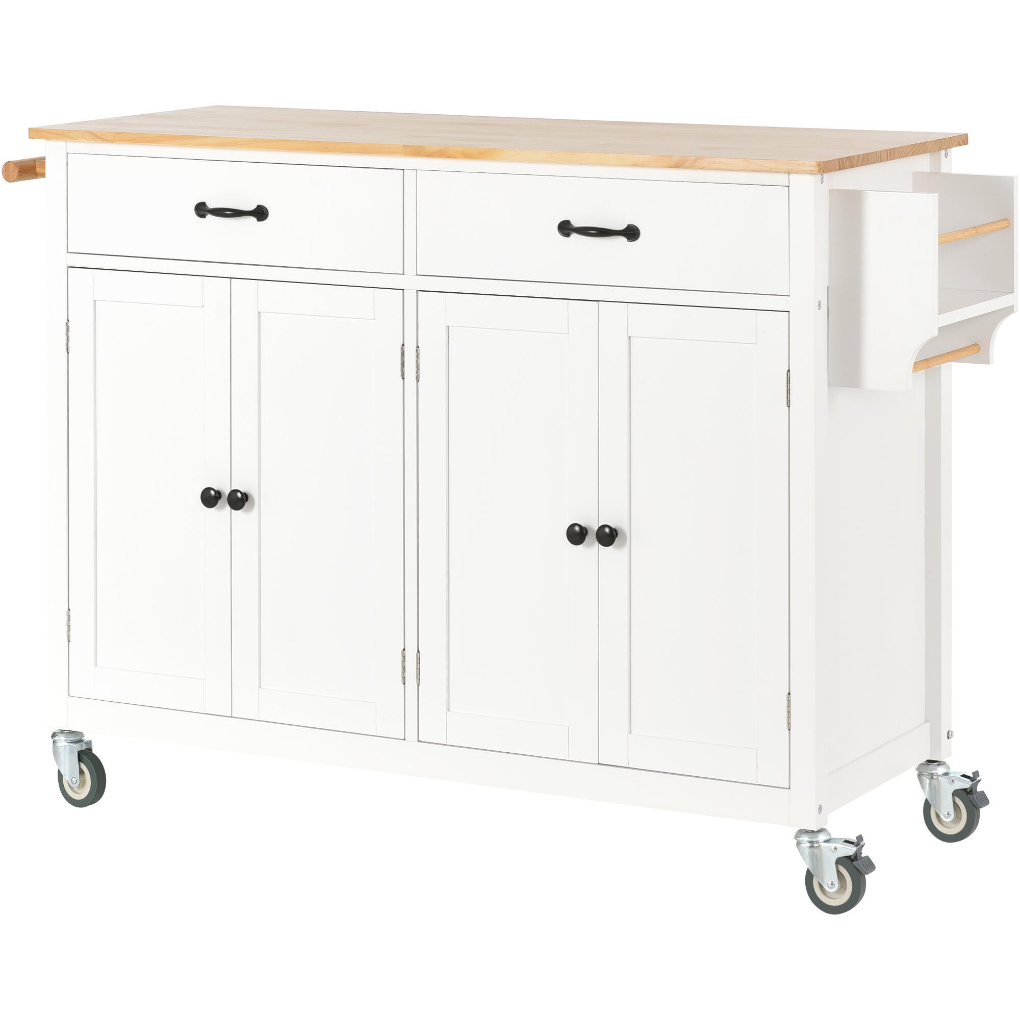 Dovelina Kiopy Kitchen Island Cart with Solid Wood Top