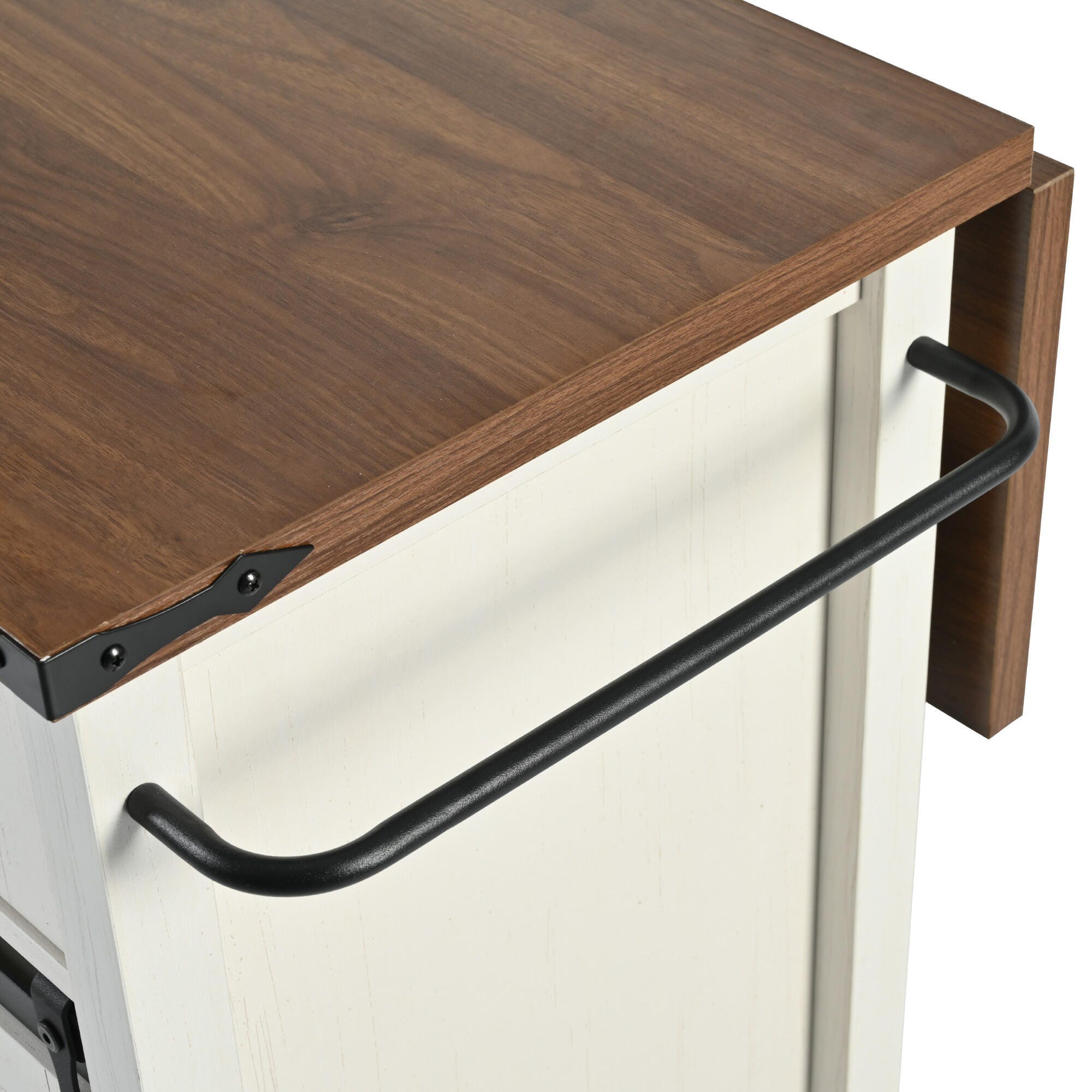 Dovelina Kiopy Kitchen Island with Power Outlet, White, large