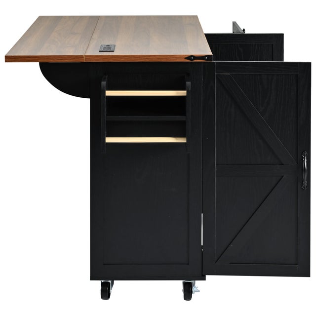 Dovelina Kiopy Kitchen Storage Island with Internal Storage Rack
