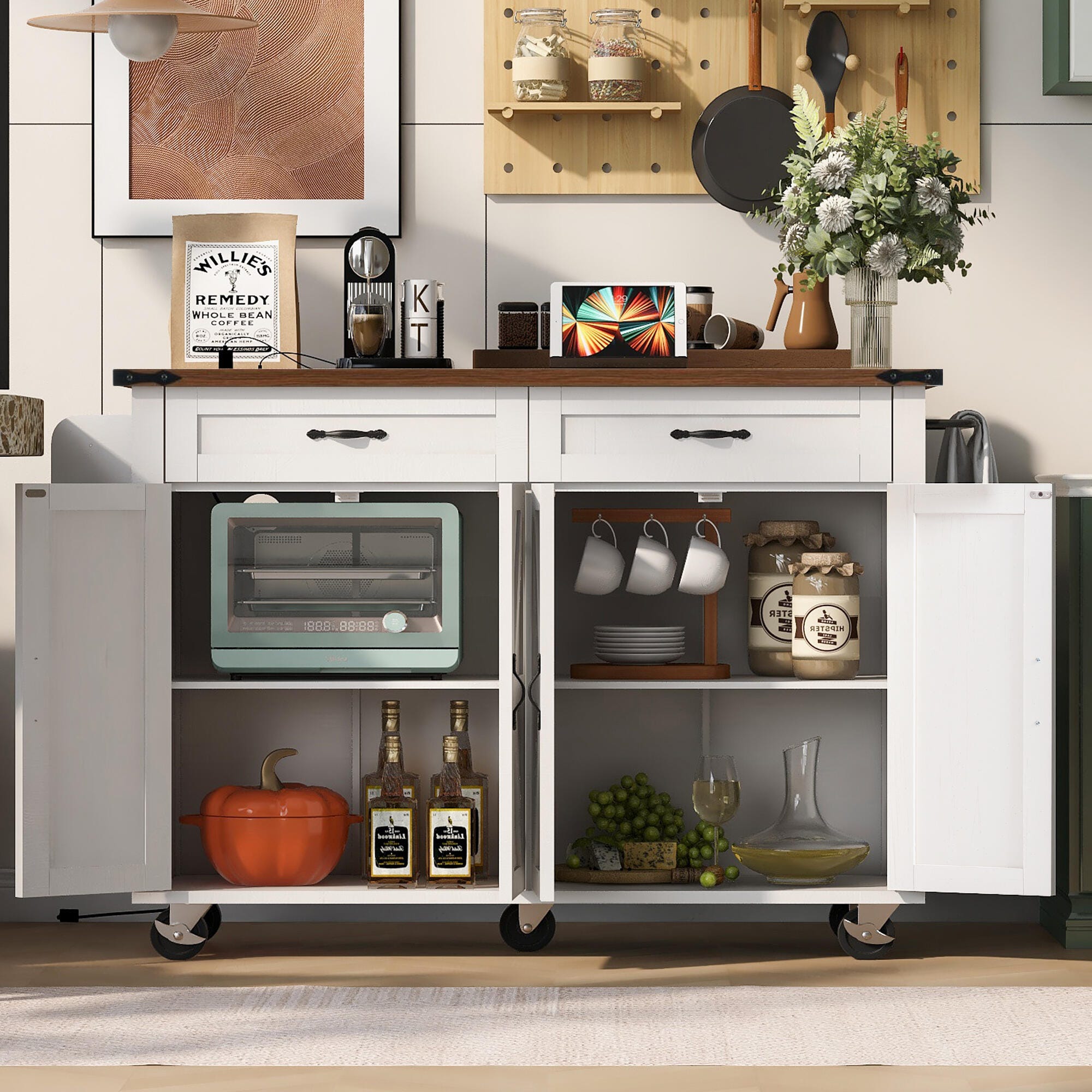 Dovelina Kiopy Rolling Kitchen Cart on Wheels | Ashley