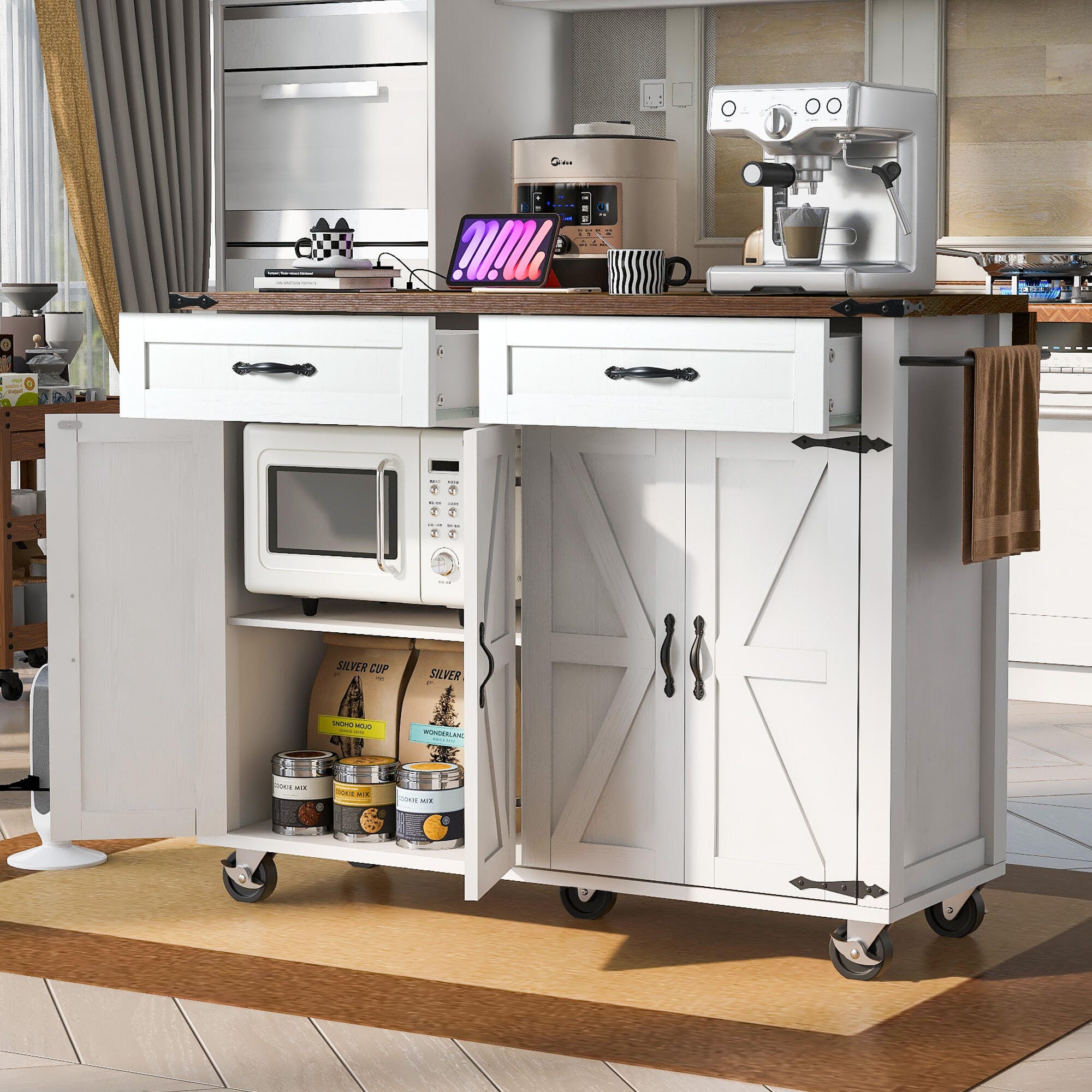 Dovelina Kiopy Rolling Kitchen Cart on Wheels | Ashley