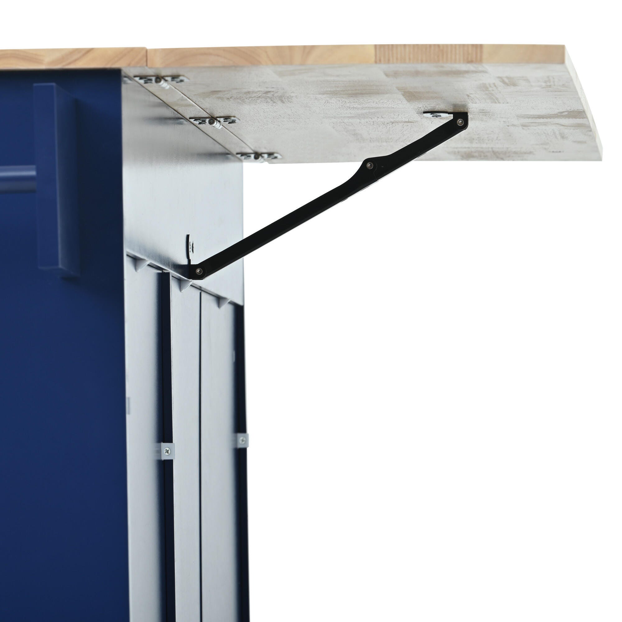 Dovelina Kiopy Rolling Mobile Kitchen Island with Solid Wood Top, Blue, large