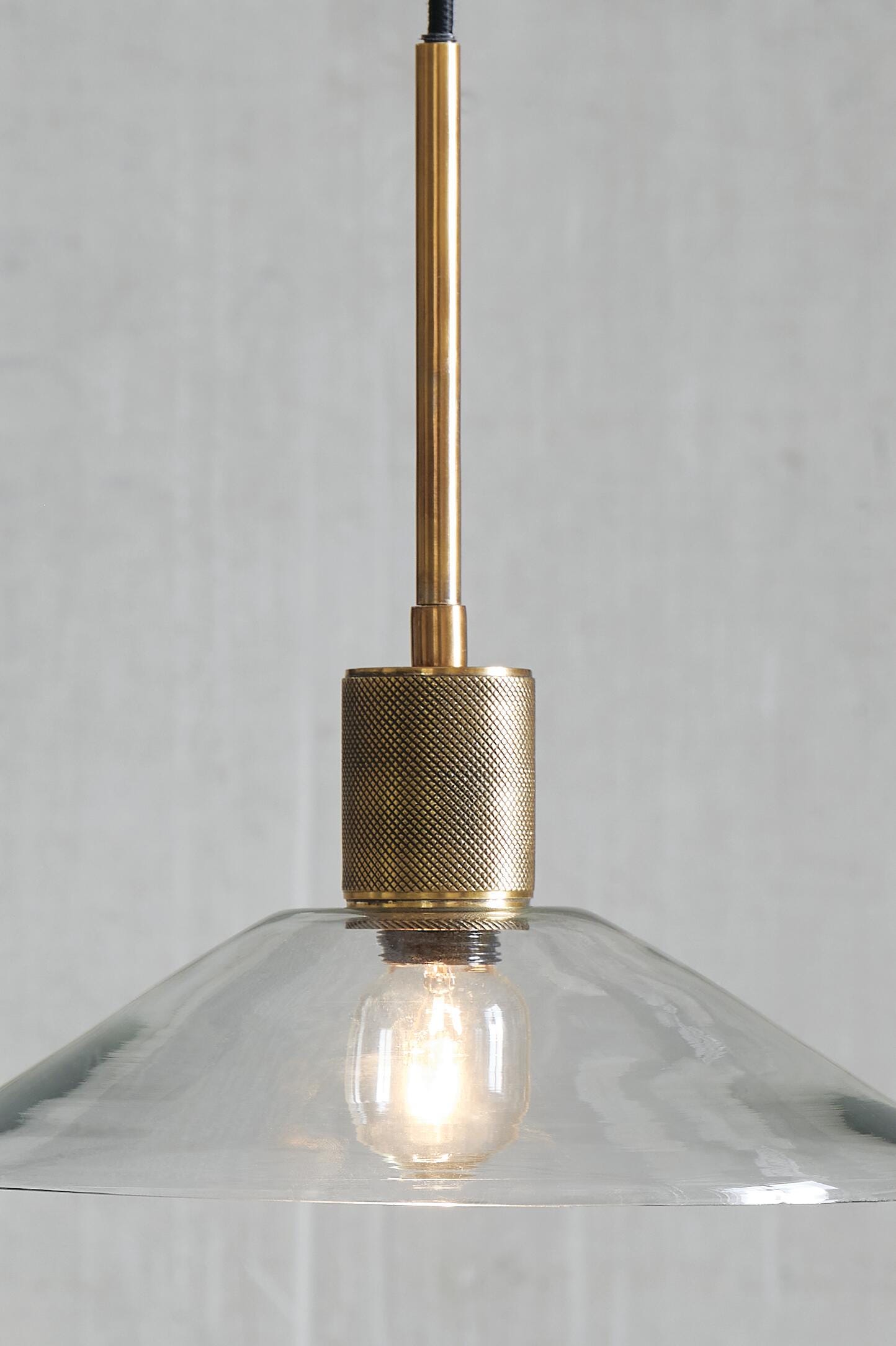 Chaness Pendant Light, Clear/Brass, large