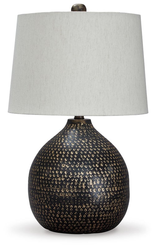 Maire Table Lamp, Black/Gold Finish