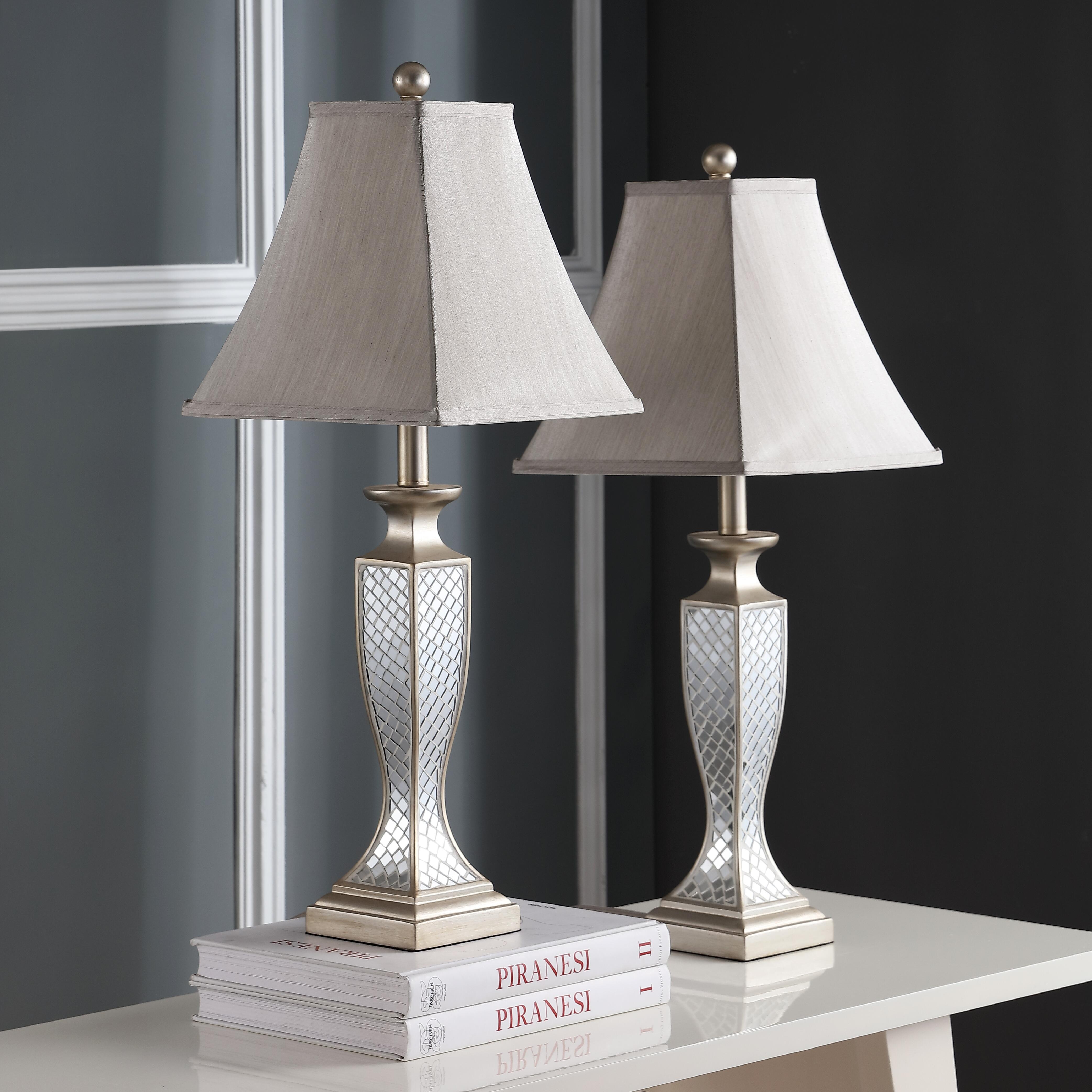Urn Shaped Glass Lattice Table Lamp (Set of 2), , large