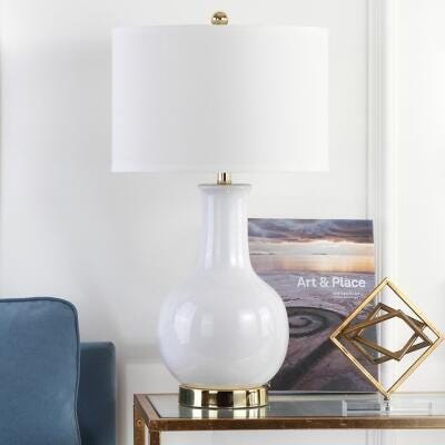 Ceramic Paris Table Lamp, White, rollover