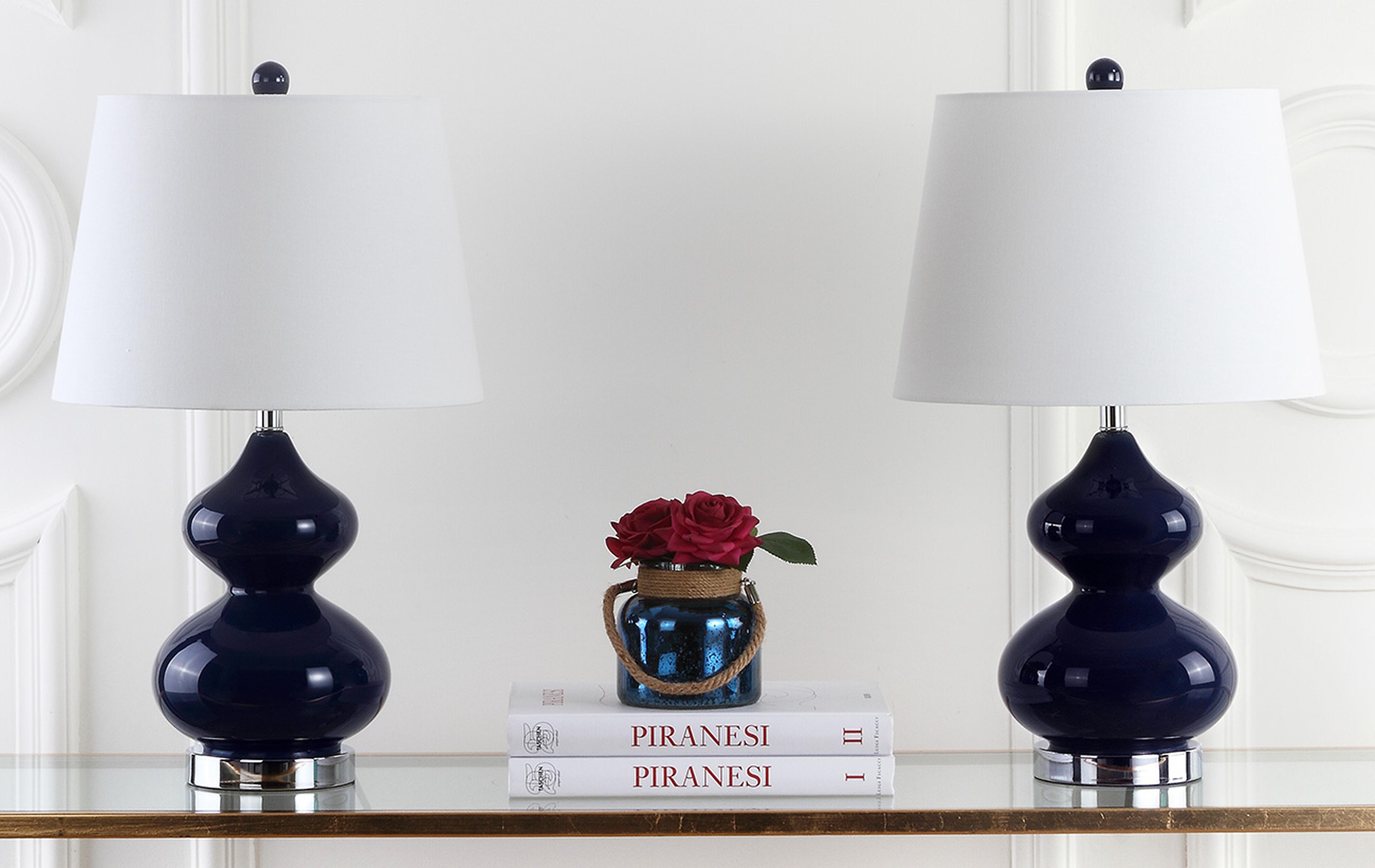 York Double Gourd Table Lamp (Set of 2), Navy, rollover