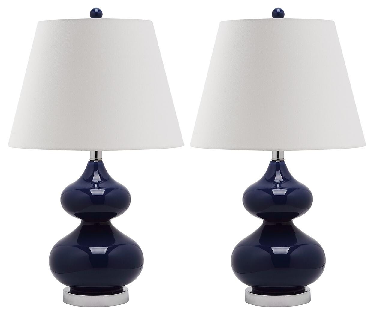 York Double Gourd Table Lamp (Set of 2), Navy, large