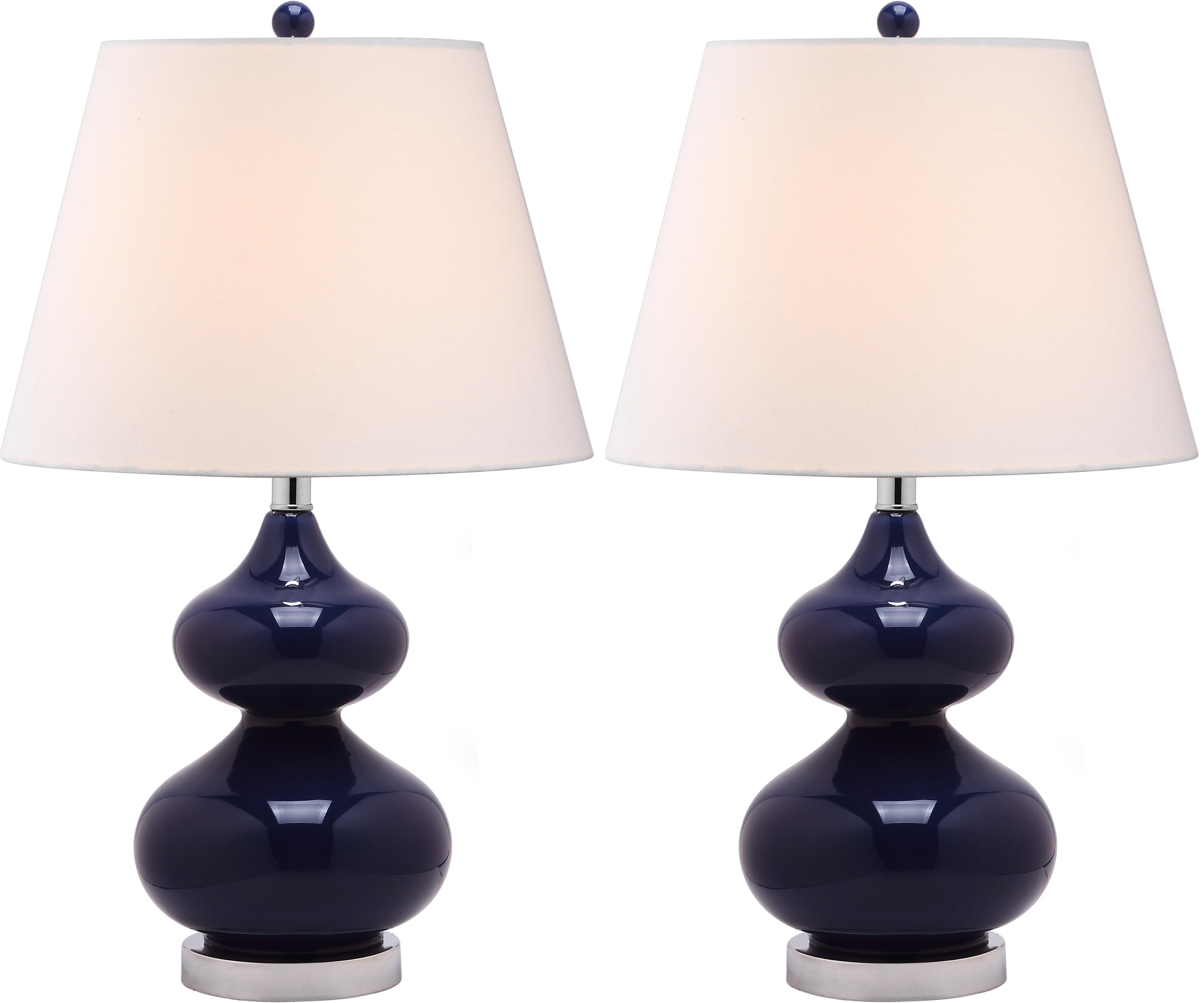 Safavieh York Double Gourd Table Lamp (Set of 2), Navy, large