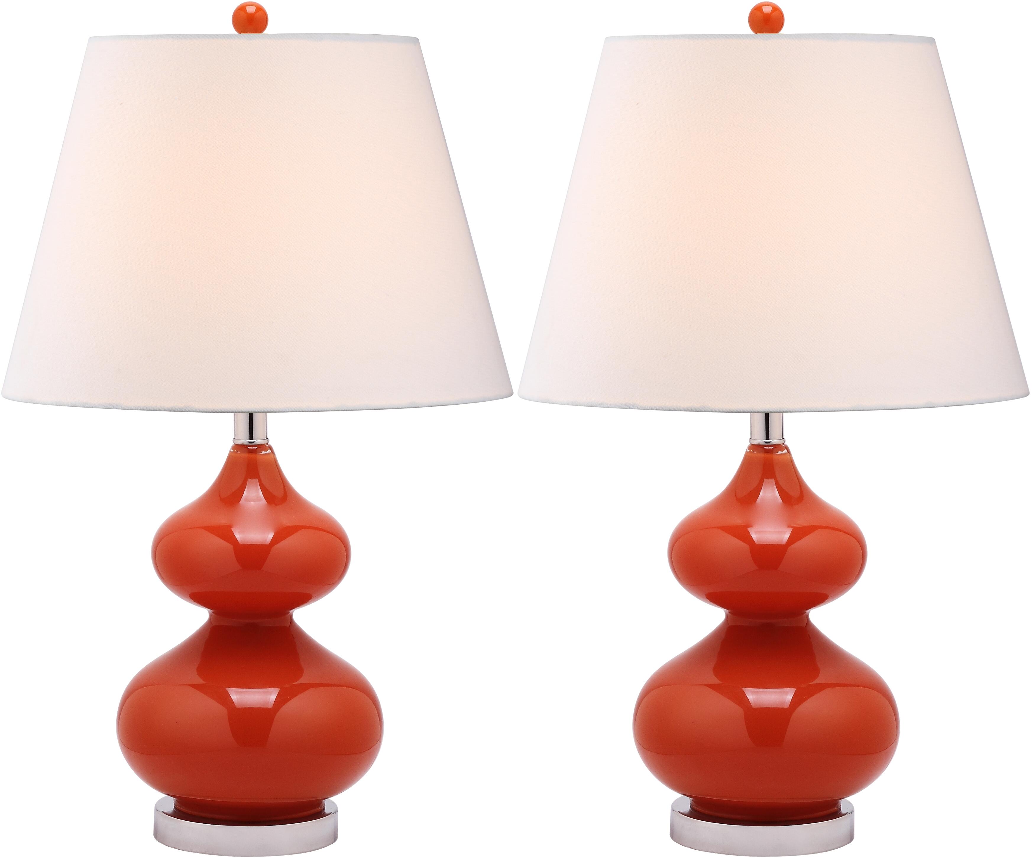 Safavieh York Double Gourd Table Lamp (Set of 2), Orange, large