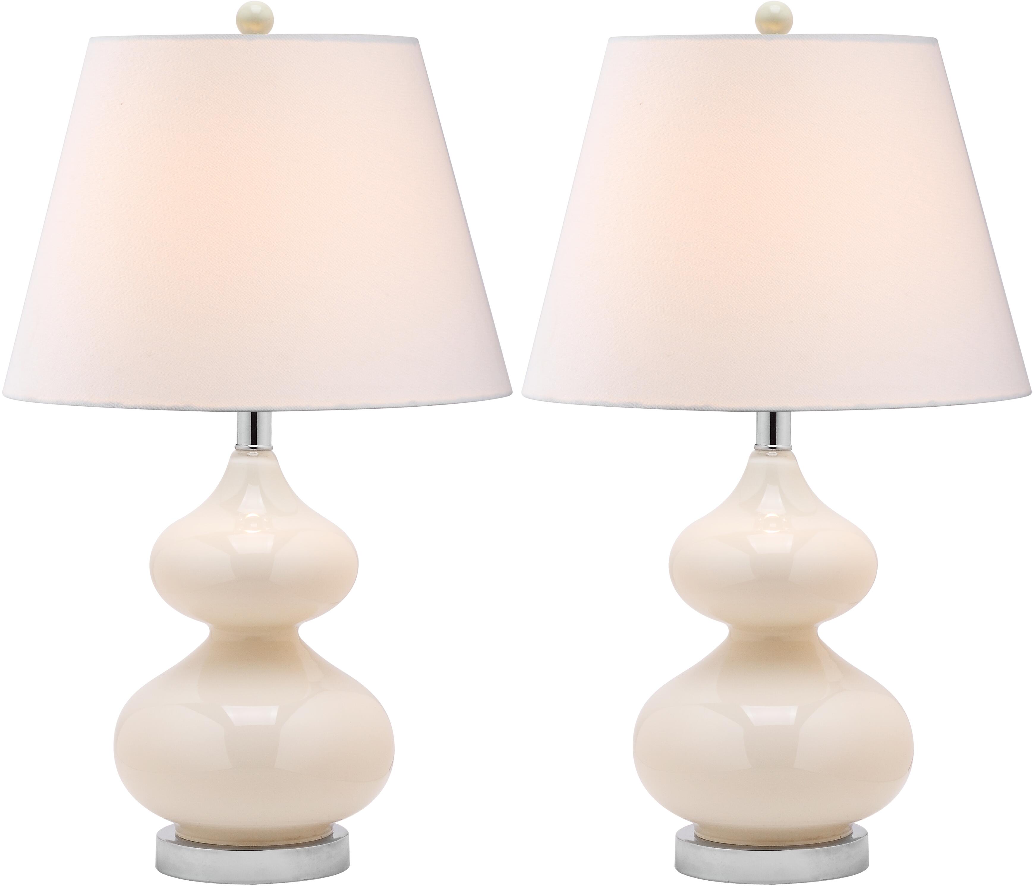 Safavieh York Double Gourd Table Lamp (Set of 2), Pearl, large