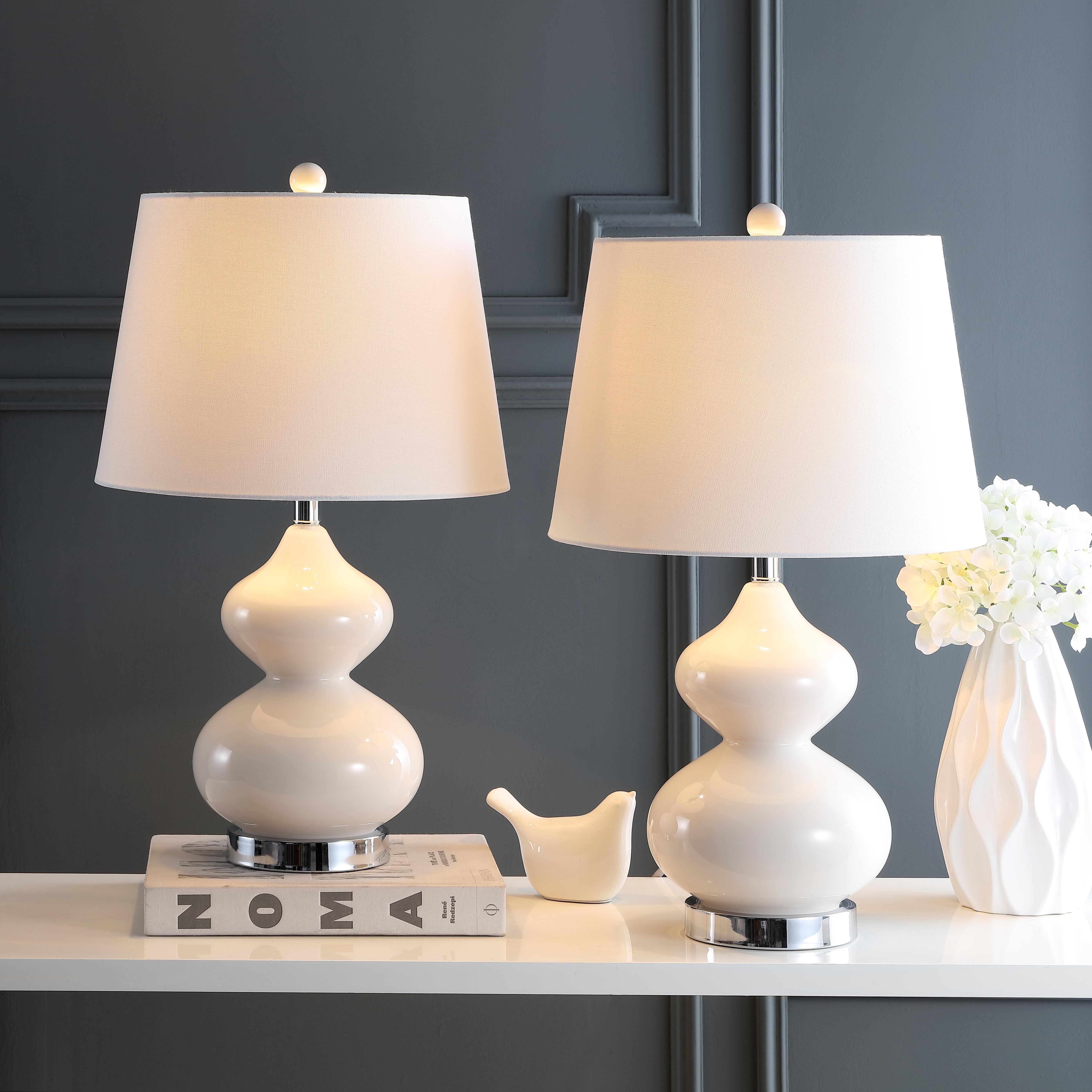 Safavieh York Double Gourd Table Lamp (Set of 2), Pearl, large