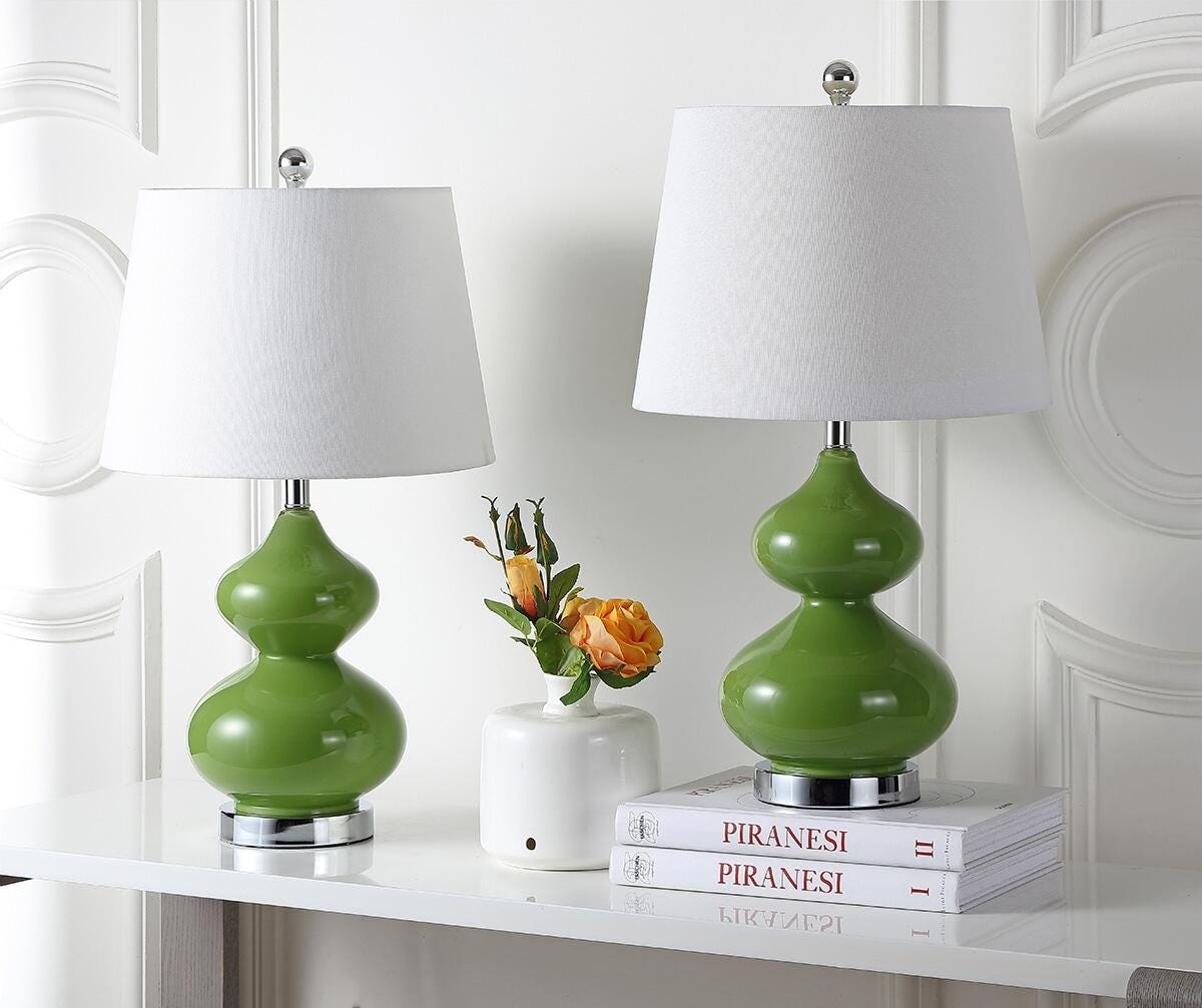 York Double Gourd Table Lamp (Set of 2), Avocado, rollover