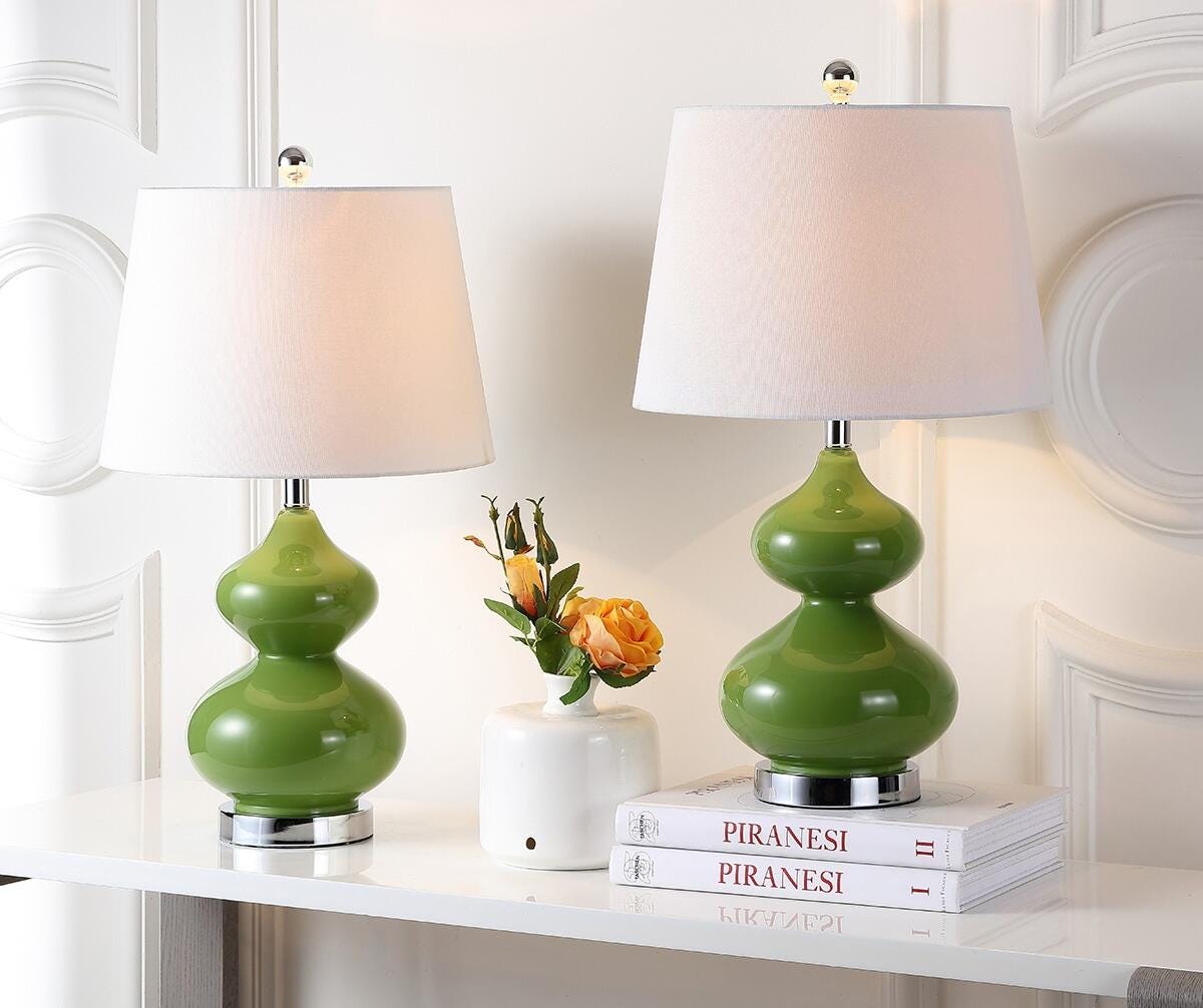 Safavieh York Double Gourd Table Lamp (Set of 2), Avocado, large
