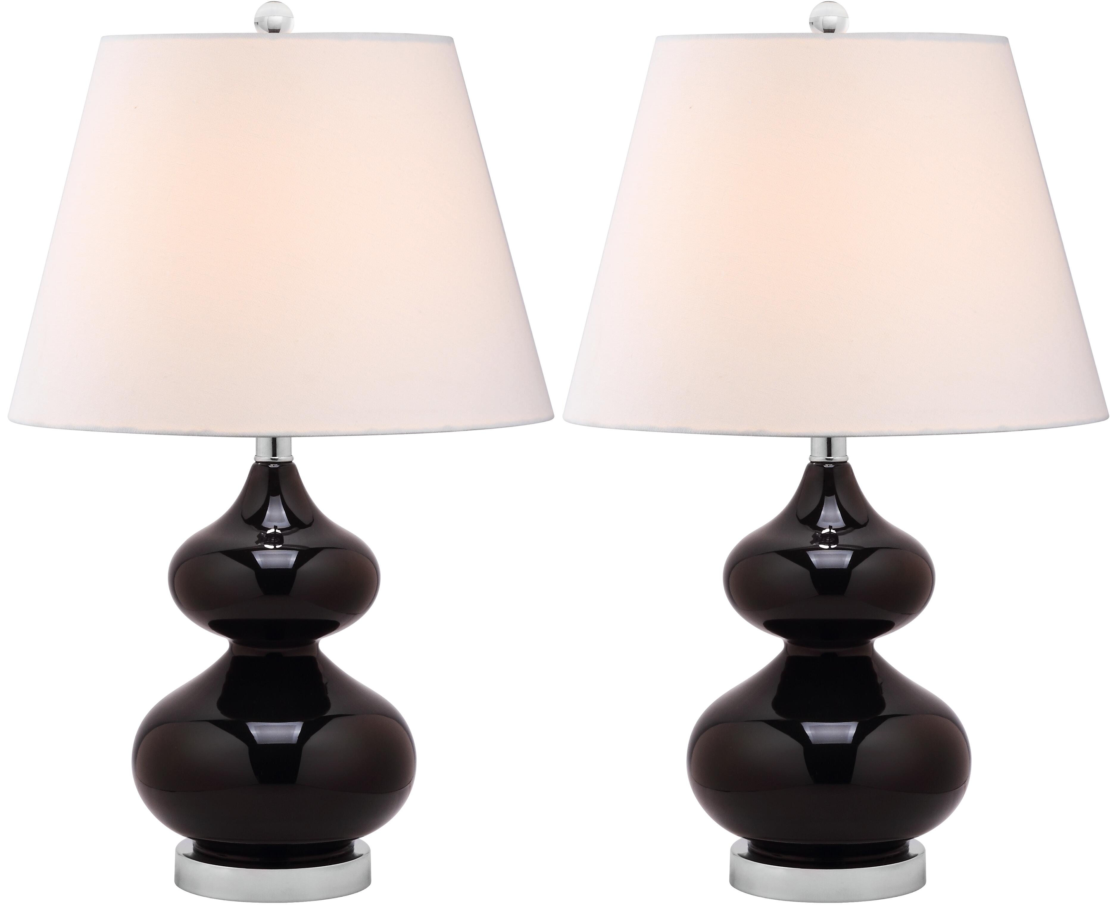 Safavieh York Double Gourd Table Lamp (Set of 2), Black, large