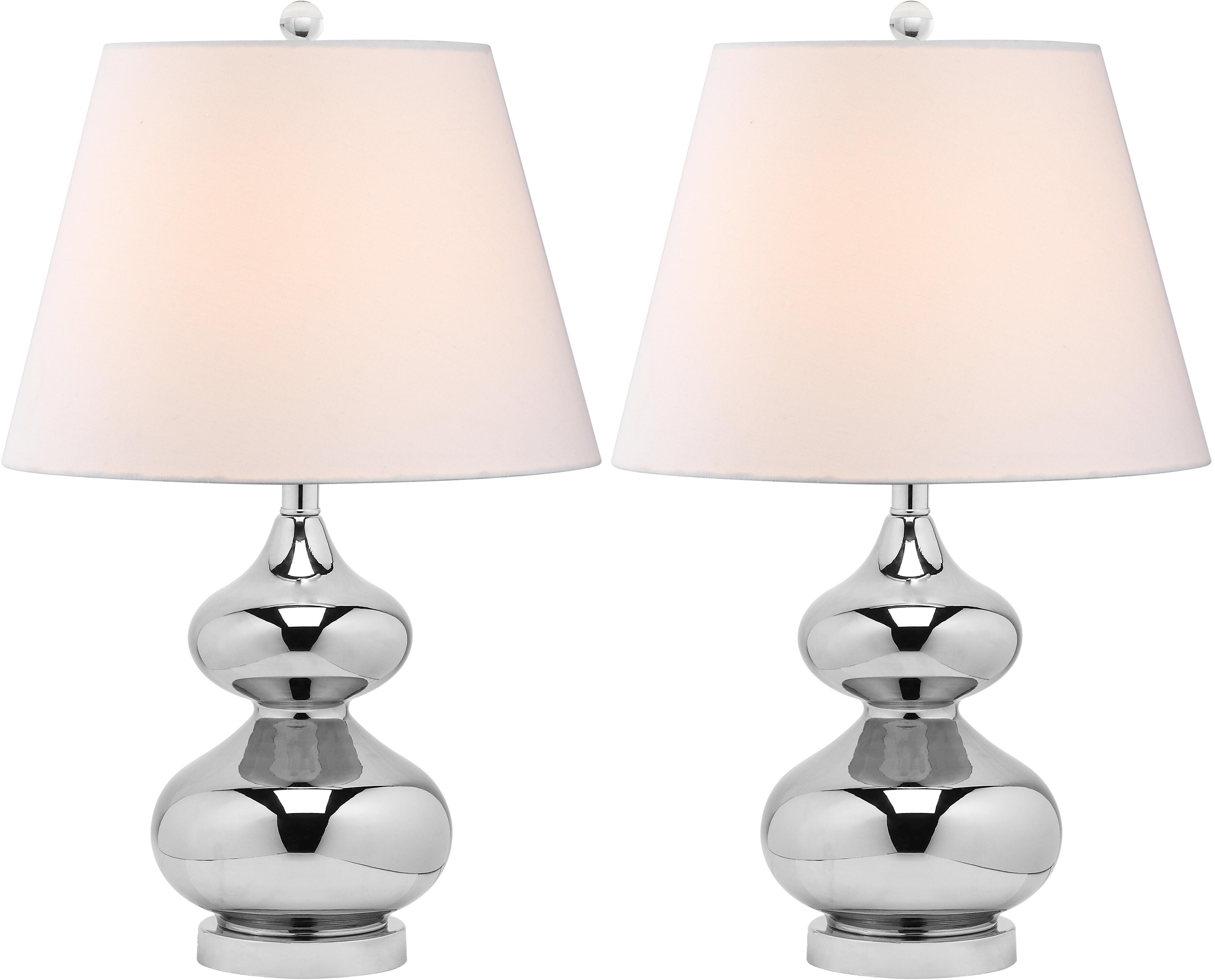 Safavieh York Double Gourd Table Lamp (Set of 2), Silver, large