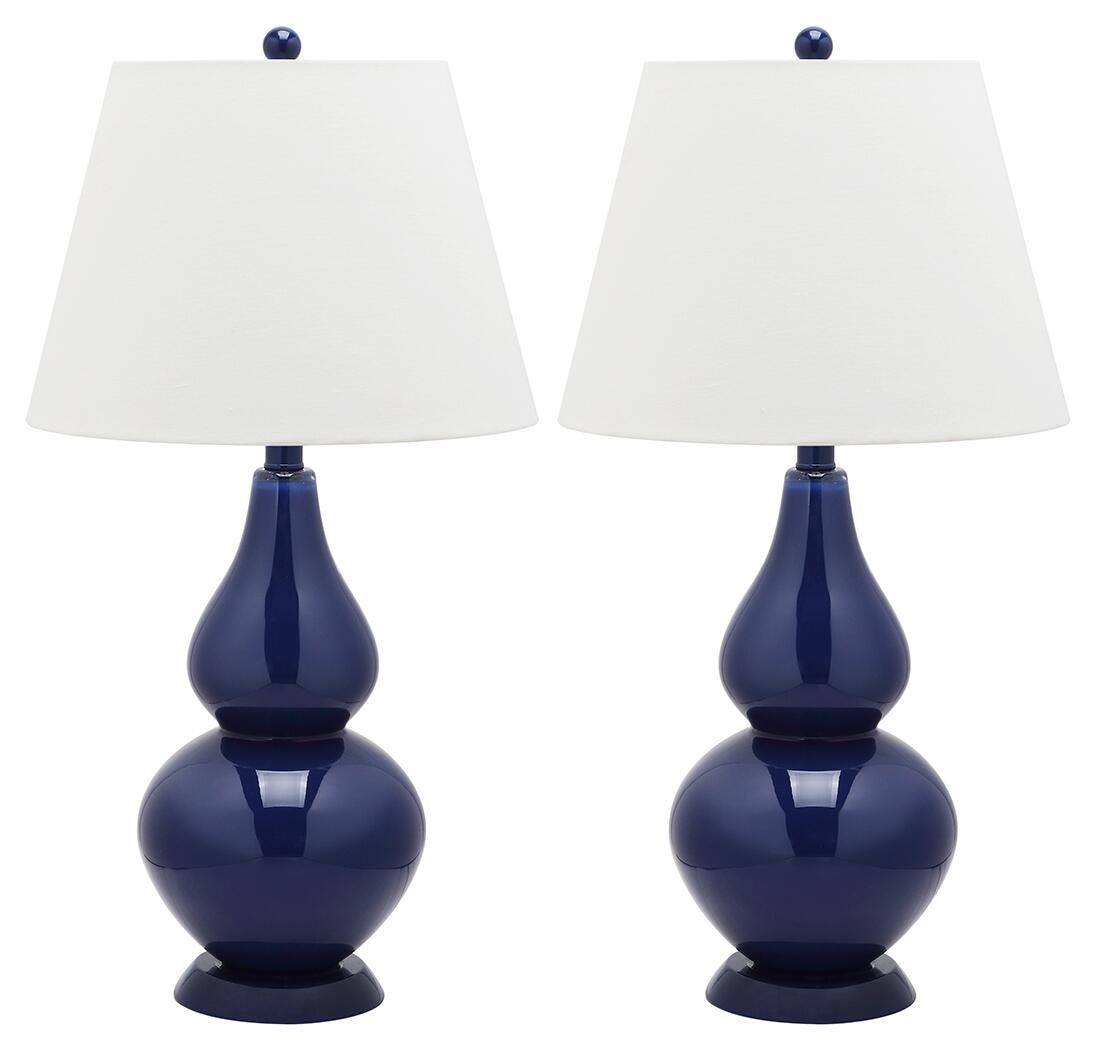 Brixton Double Gourd Table Lamp (Set of 2), Navy, large