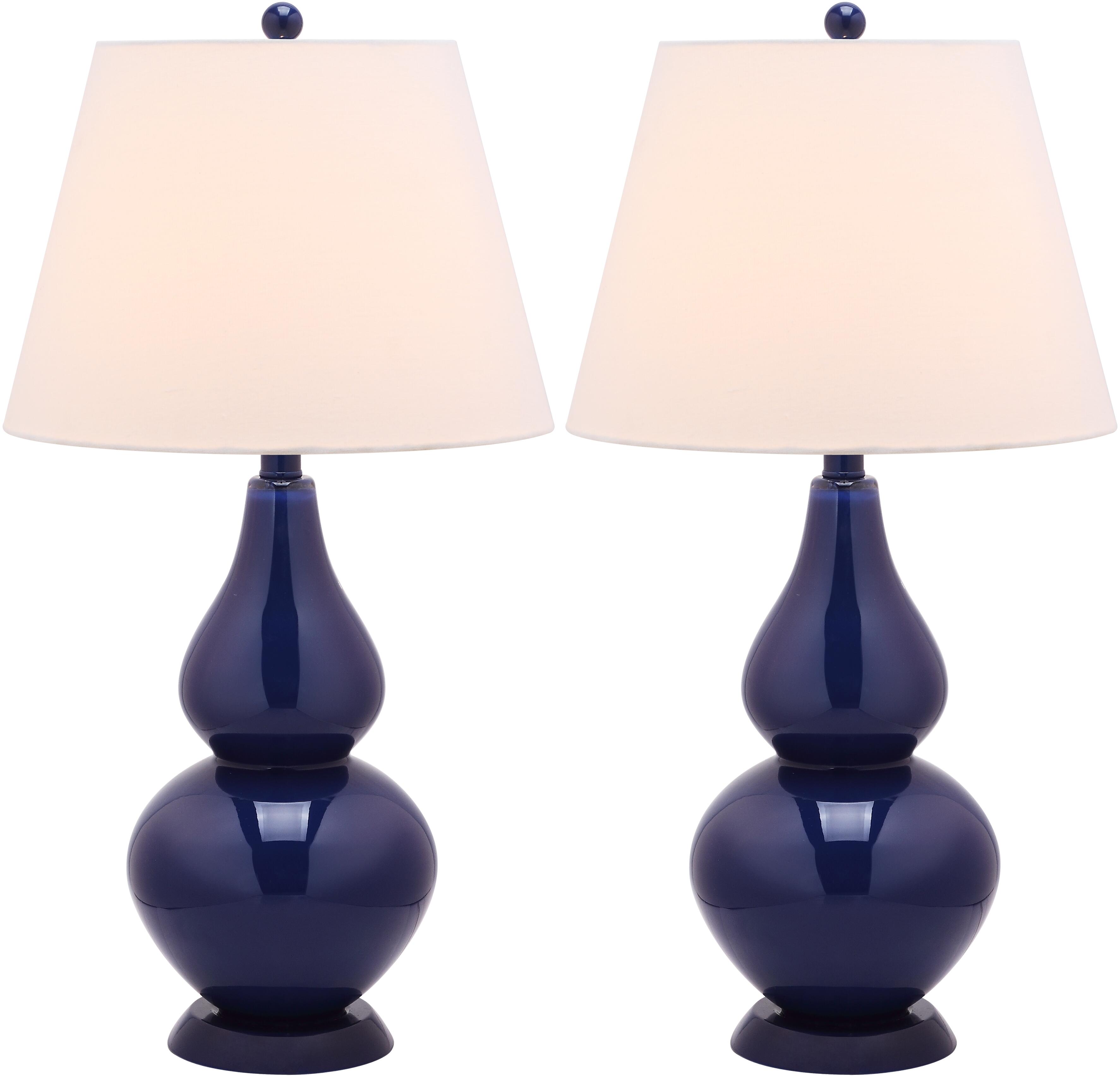 Safavieh Brixton Double Gourd Table Lamp (Set of 2), Navy, large