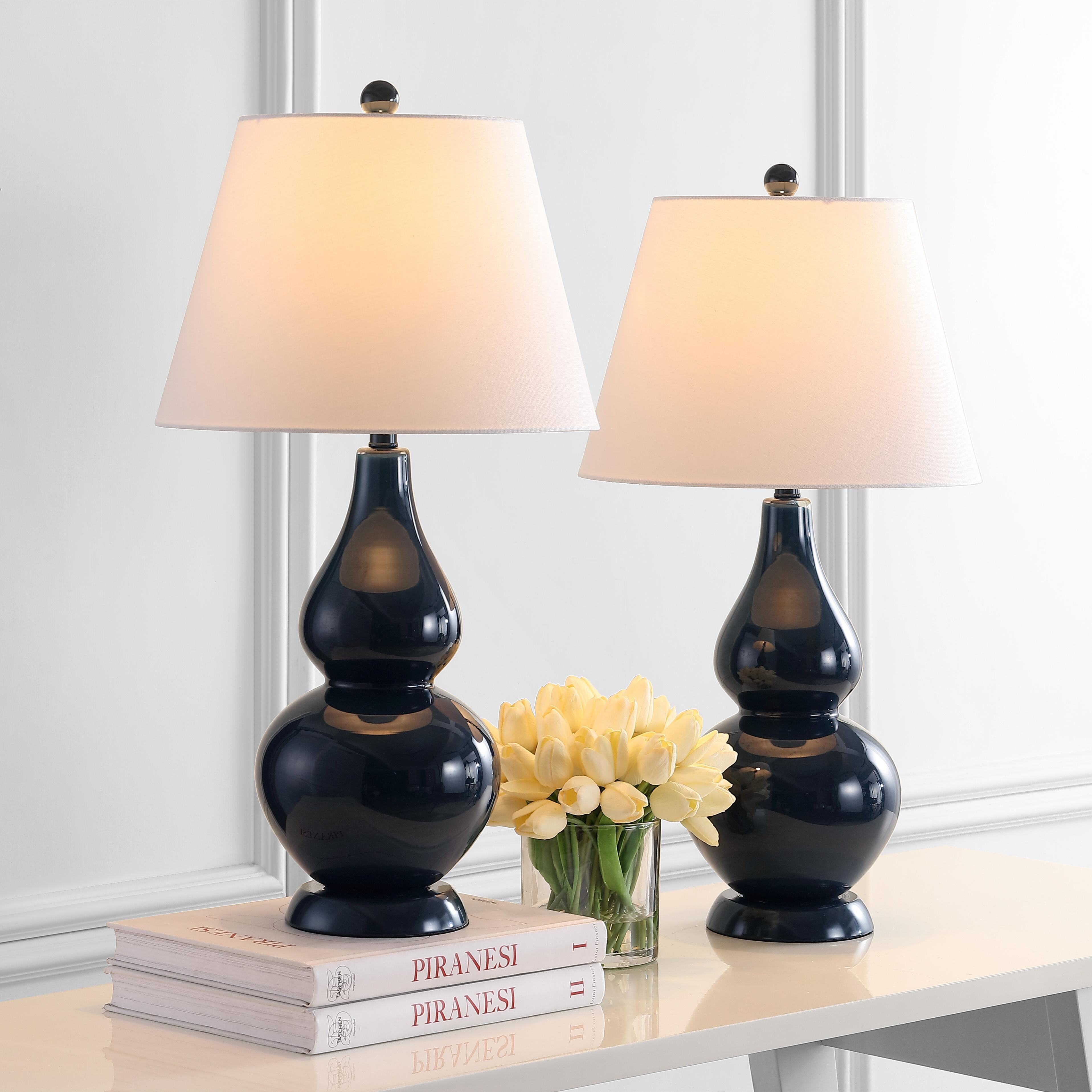 Safavieh Brixton Double Gourd Table Lamp (Set of 2), Navy, large