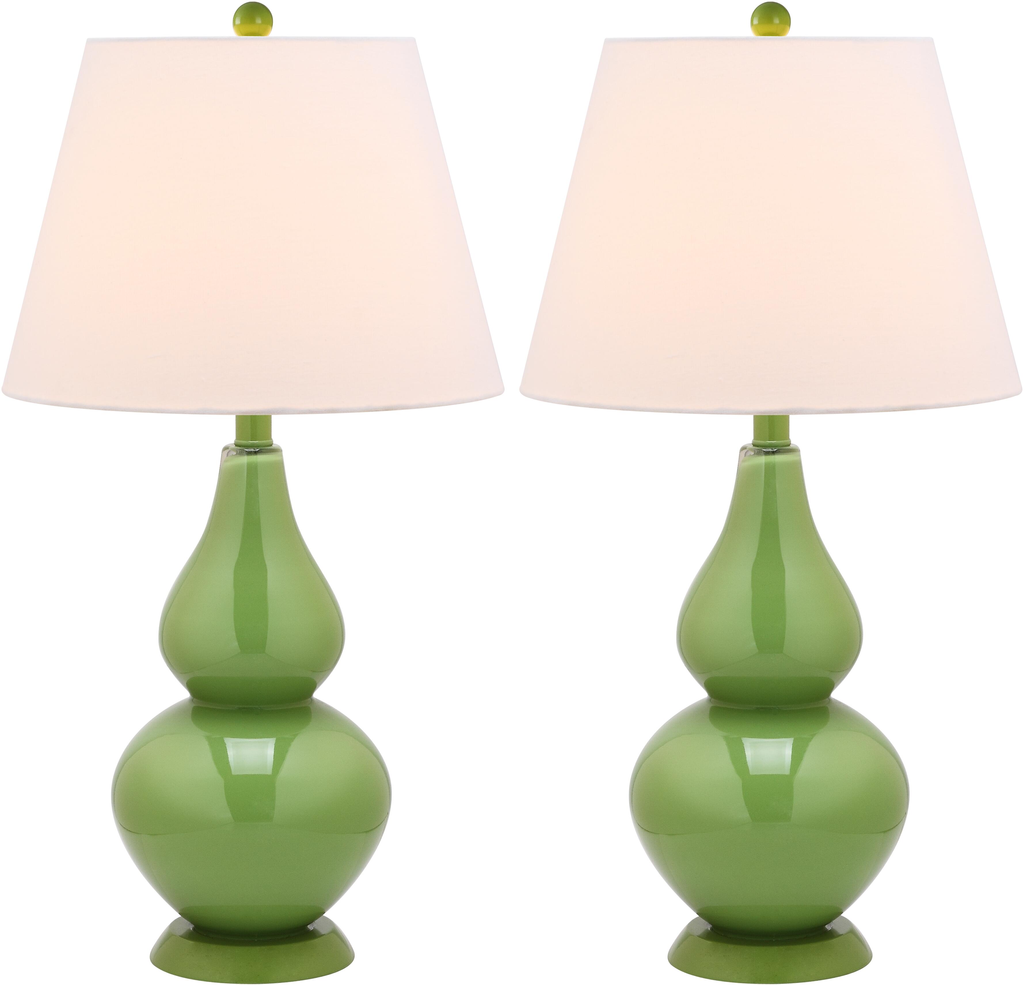 Safavieh Brixton Double Gourd Table Lamp (Set of 2), Avocado, large