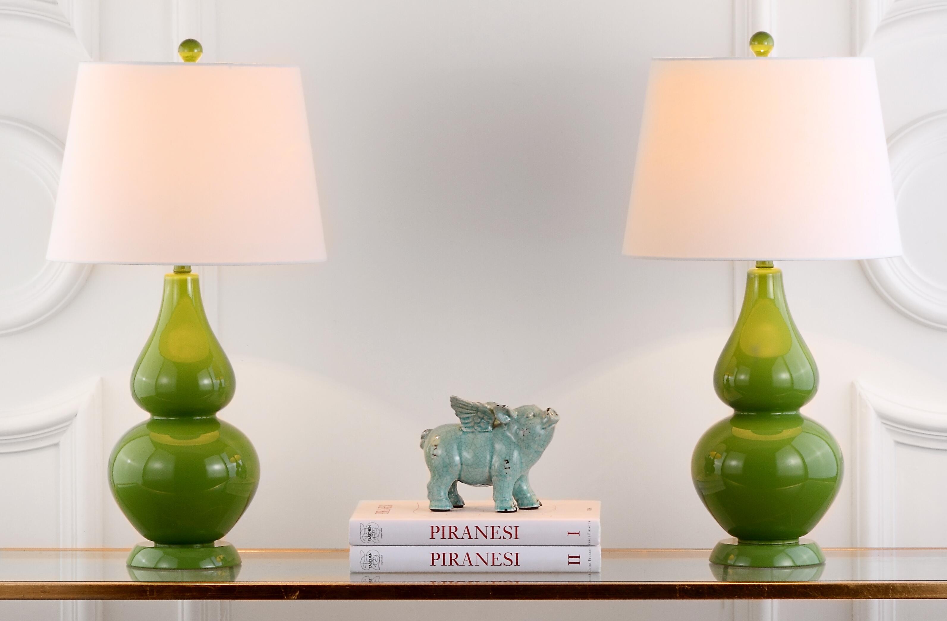 Safavieh Brixton Double Gourd Table Lamp (Set of 2), Avocado, large