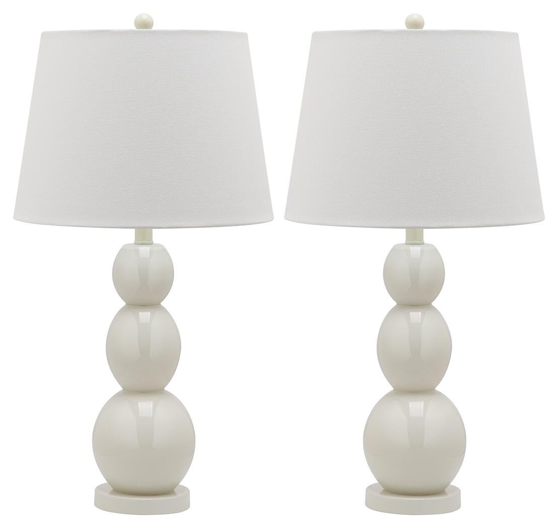 Cassie Three Sphere Glass Table Lamp (Set of 2), White, large