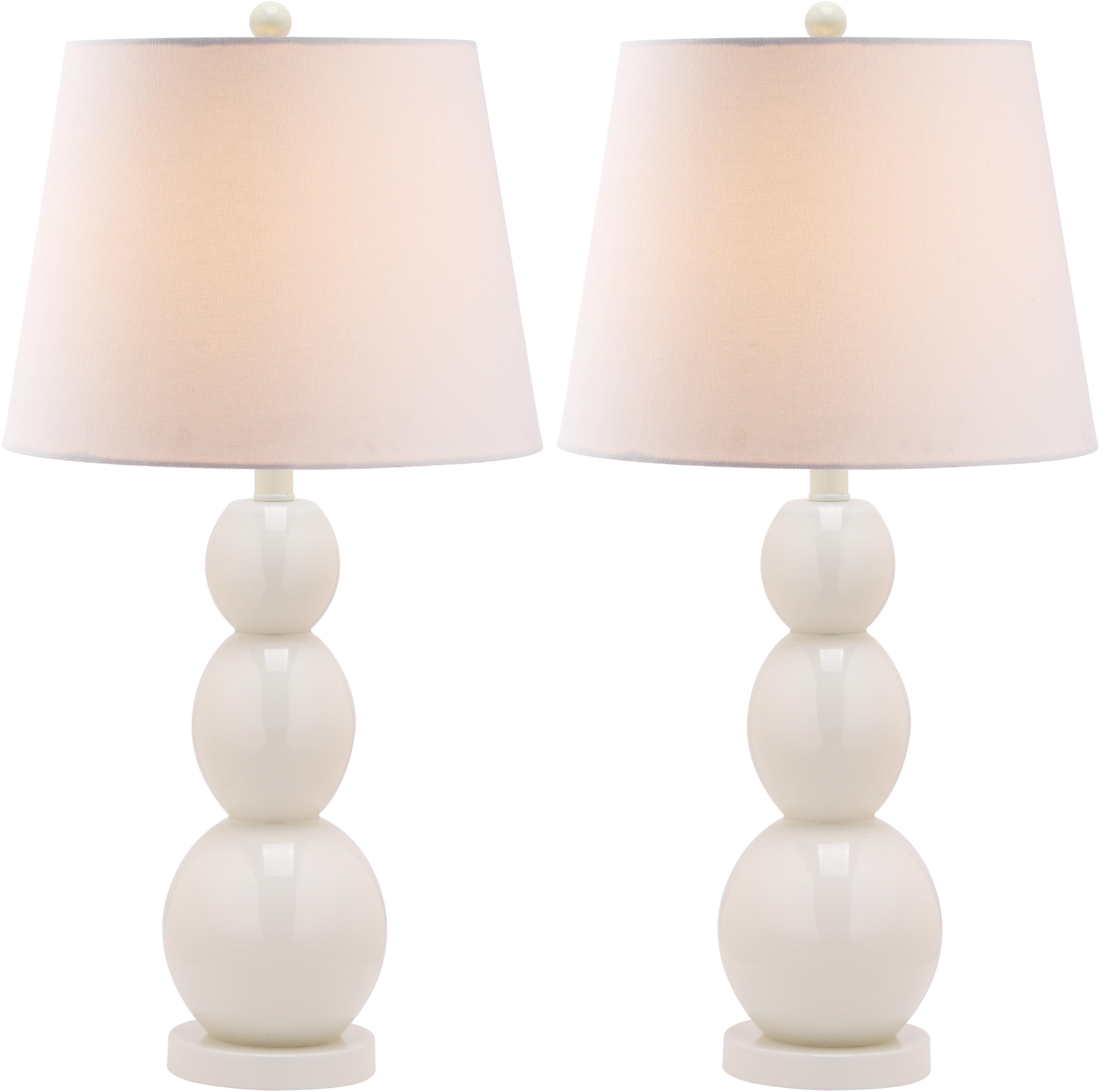 Safavieh Cassie Three Sphere Glass Table Lamp (Set of 2), White, large