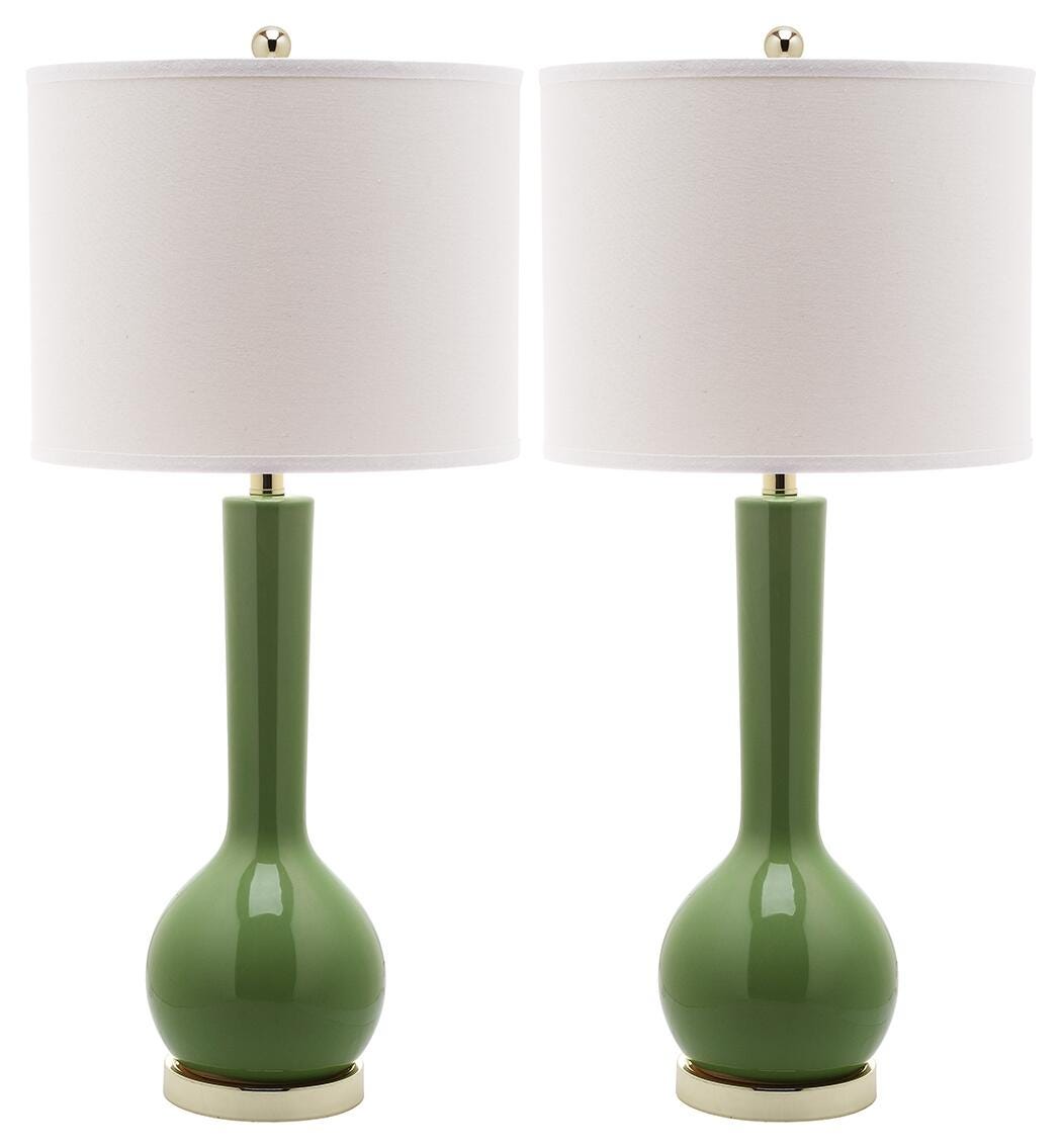Luz Long Neck Ceramic Table Lamp (Set of 2), Avocado, large