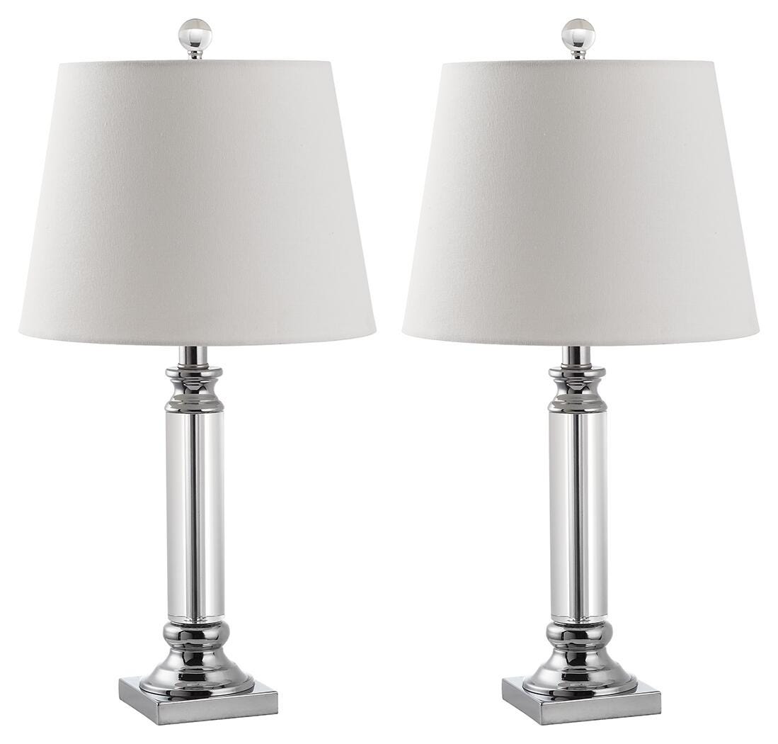 Pillar Shaped Crystal Table Lamp (Set of 2), , large